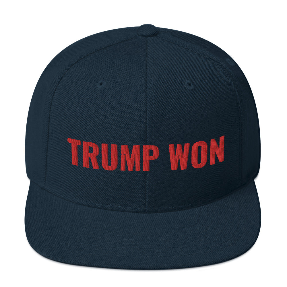 Trump Won Hat (embroidered snapback cap), MAGA hat, Donald trump voter, trump 2024, GOP republican gift, Anti Biden, trump snapback hat - Madeinsea©