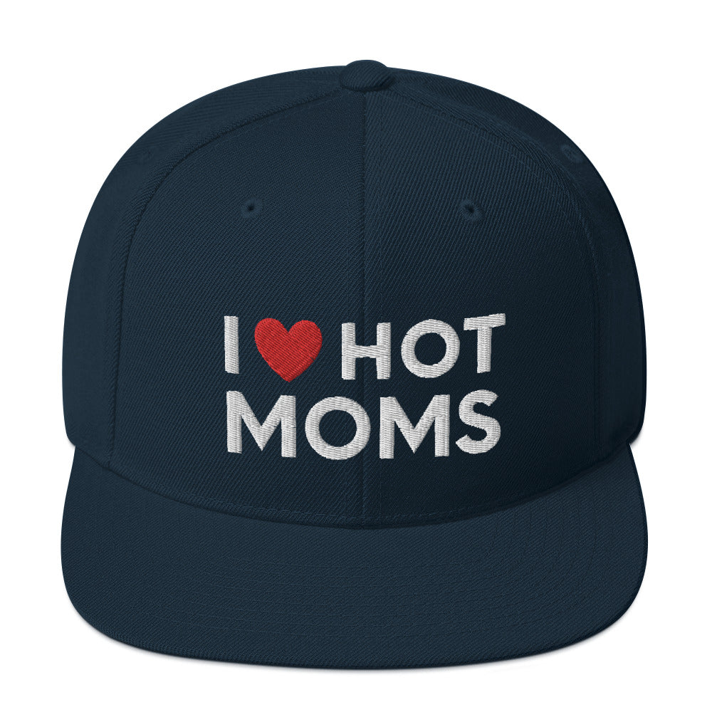 I love hot moms snapback hat, Funny hot moms hat, hot moms snap back cap, Funny milf hat, Gift for him, Funny naughty gifts