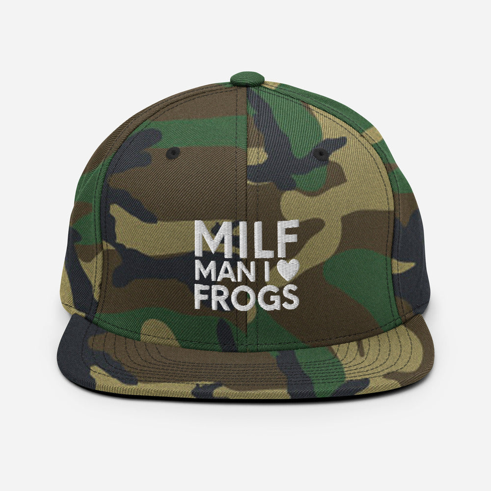 MILF Snapback Hat, Man I Love Frogs Hat, Funny Saying Frog, Funny Animal Hat, Funny Frog Hat, I Love Frogs Hat, MILF cap, Frogs cap, Funny