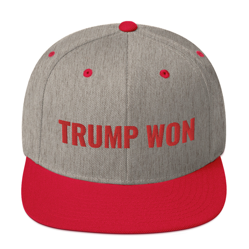Trump Won Hat (embroidered snapback cap), MAGA hat, Donald trump voter, trump 2024, GOP republican gift, Anti Biden, trump snapback hat - Madeinsea©