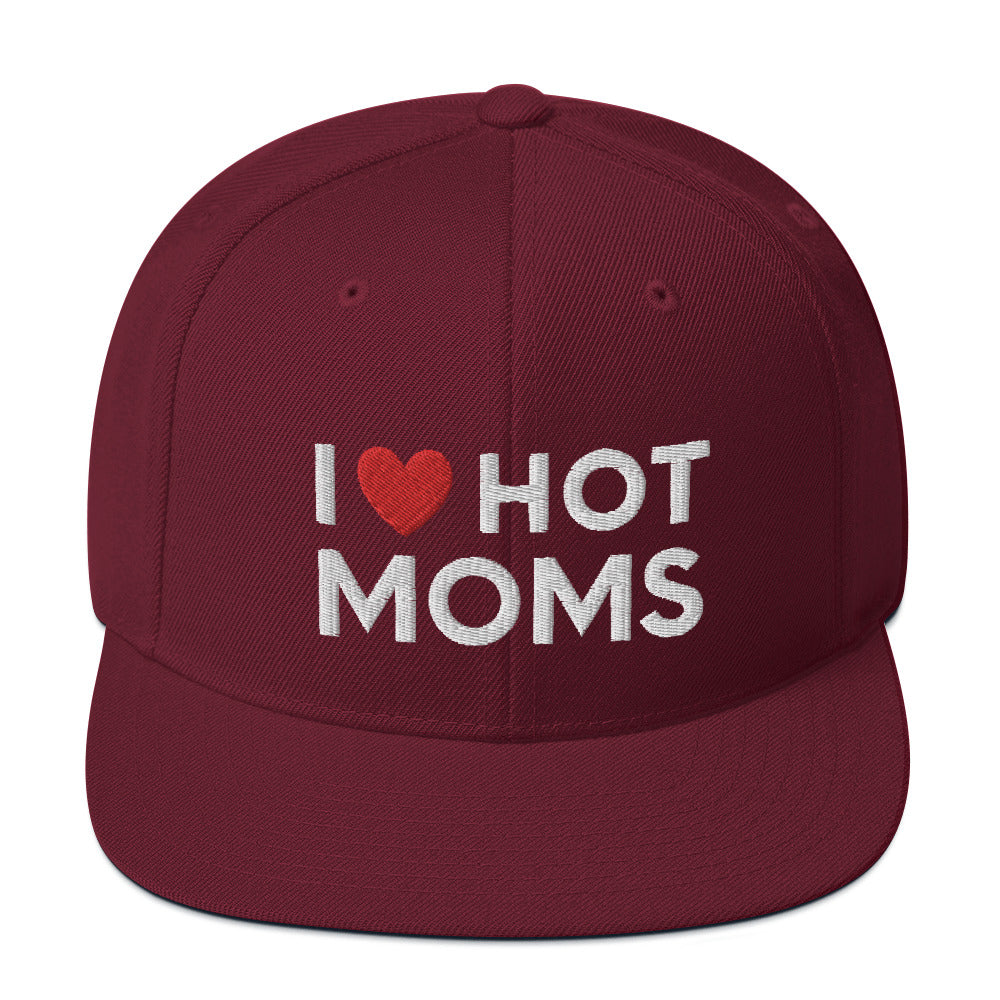 I love hot moms snapback hat, Funny hot moms hat, hot moms snap back cap, Funny milf hat, Gift for him, Funny naughty gifts