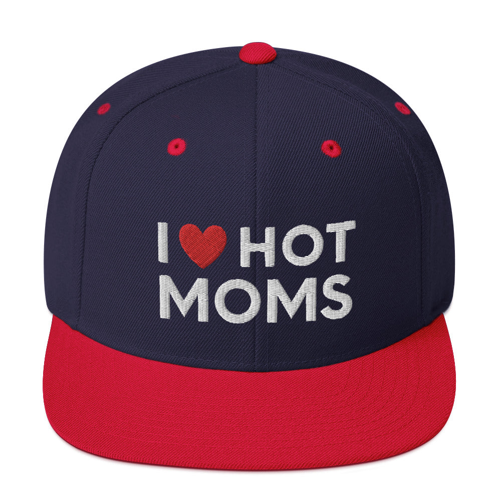 I love hot moms snapback hat, Funny hot moms hat, hot moms snap back cap, Funny milf hat, Gift for him, Funny naughty gifts