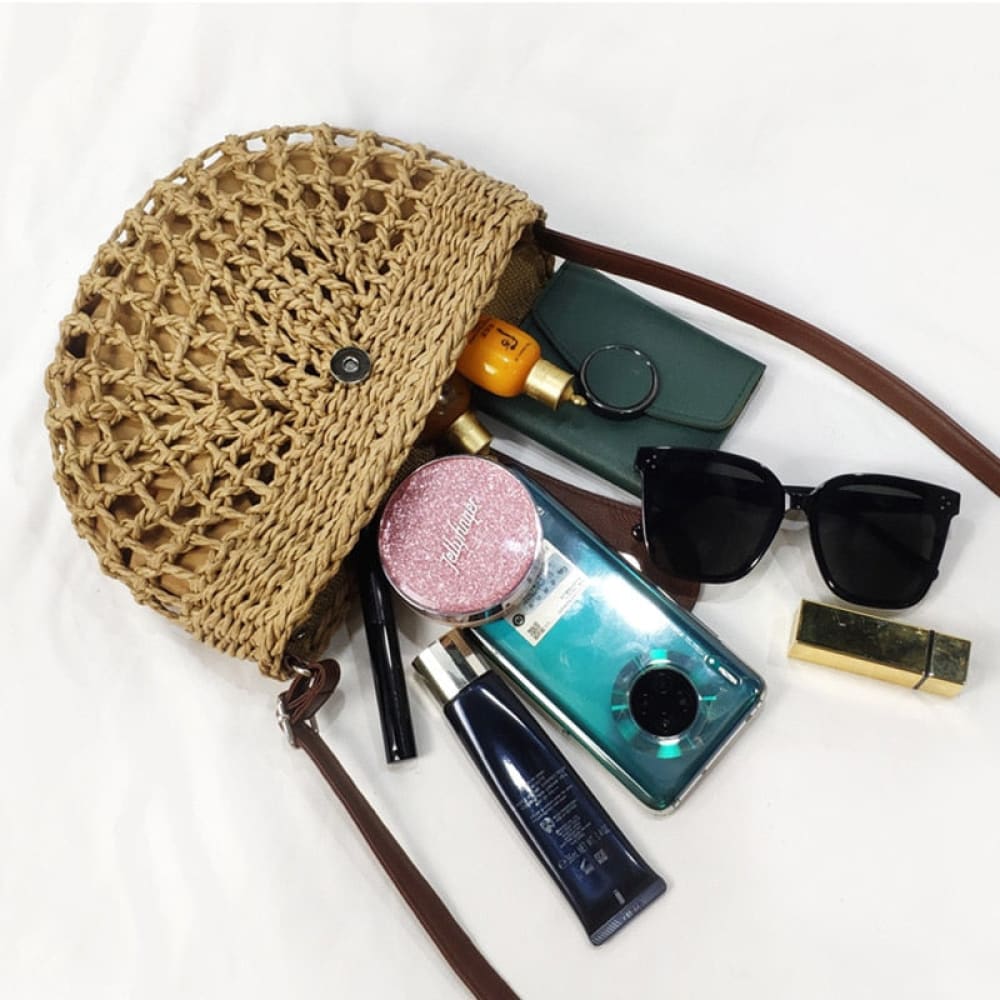 Crossbody Straw Beach Bag