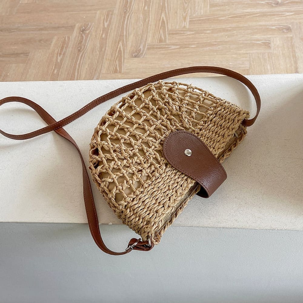 Crossbody Straw Beach Bag