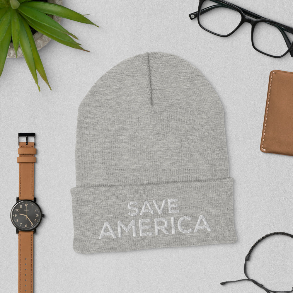 Save America Hat, Save America Trump Hat, Save America Donald Trump for President Hat, Trump 2024 Hat, Save America Cuffed Beanie - Madeinsea©