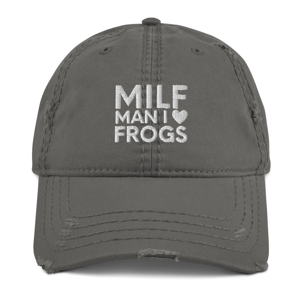 MILF Distressed Dad Hat, Man I Love Frogs Hat, Funny Saying Frog, Funny Animal Hat, Funny Frog Hat, I Love Frogs Hat, MILF cap, Frogs cap - Madeinsea©