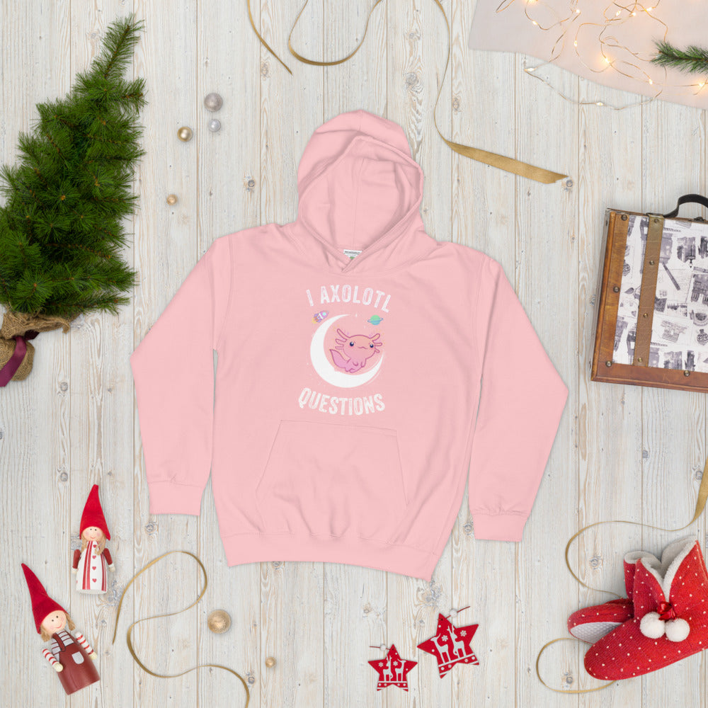 Ich Axolotl Fragen, Axolotl Fisch Kinder Hoodie, Axolotl Liebhaber Geschenk, Süßer Axolotl Hoodie, Axolotl Kinder Hoodie, Tierliebhaber Kinder Hoodie