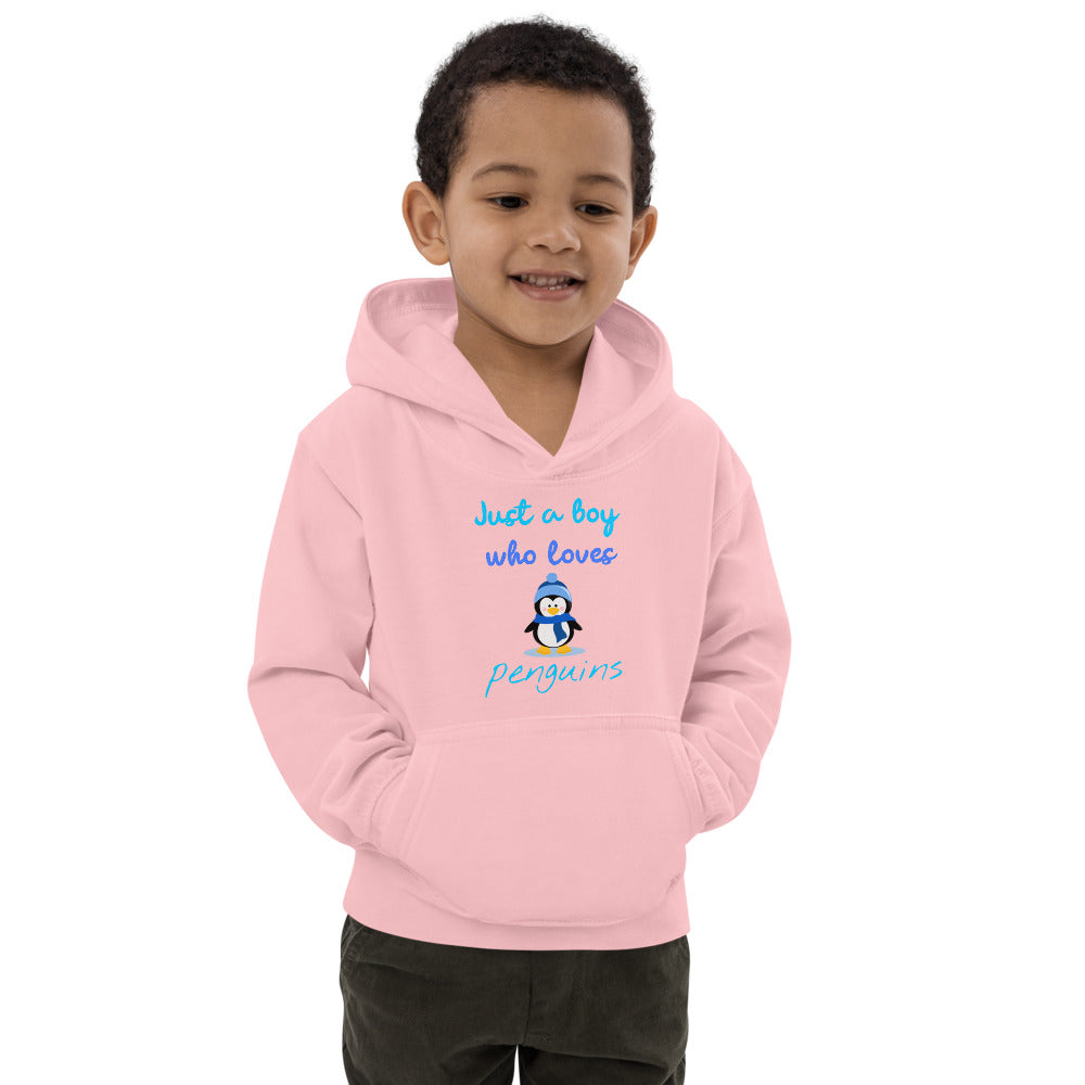 Just a boy who loves penguins Kids Hoodie, Penguin Kids Hoodie, Cute Penguin Boys Hoodie, Penguin Kids Gift, Christmas Gift for boys