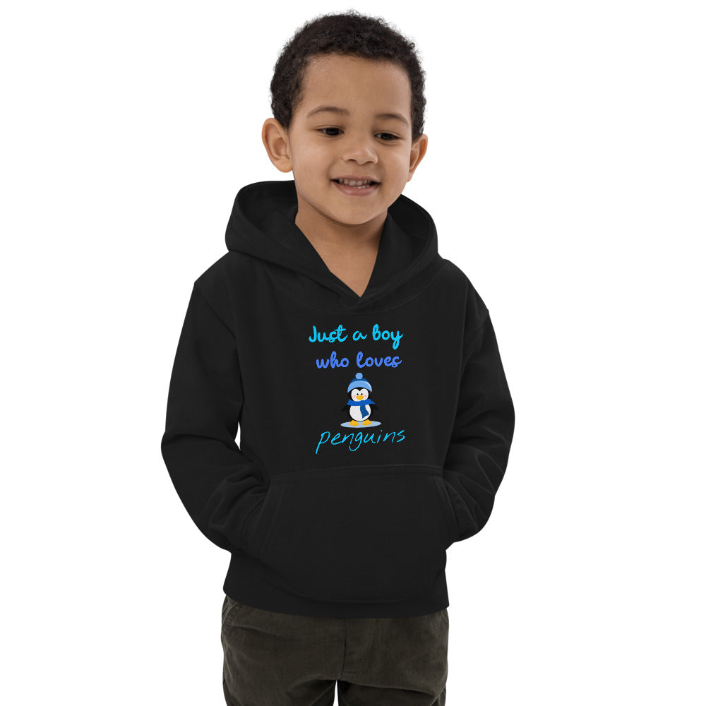 Sólo un niño que ama a los pingüinos sudadera con capucha para niños, sudadera con capucha para niños Penguin, sudadera con capucha para niños Cute Penguin, regalo para niños Penguin, regalo de Navidad para niños