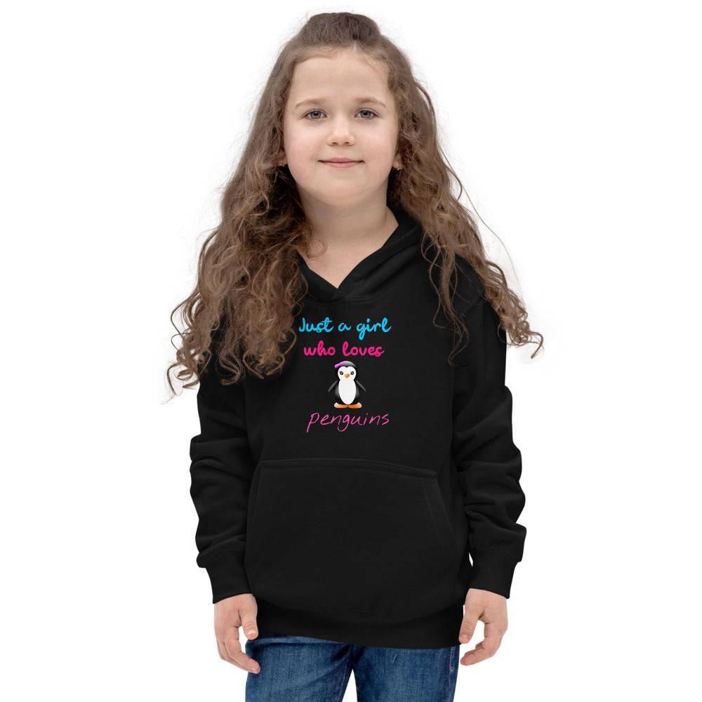 Just a girl who loves penguins Kids Hoodie, Girl Penguin Hoodie, Kids Penguin Hoodie, Penguin gift for girls, Girls Penguin Gift - Madeinsea©