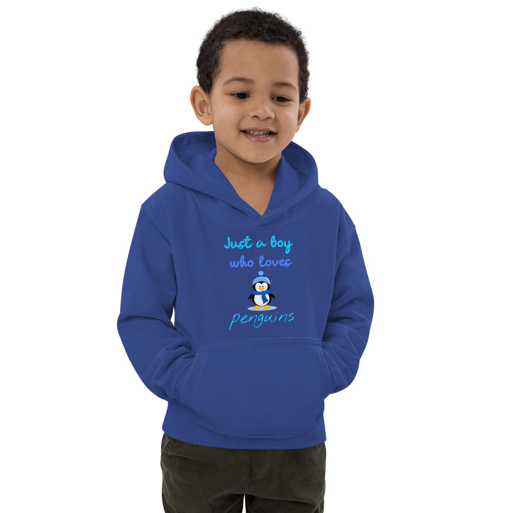 Sólo un niño que ama a los pingüinos sudadera con capucha para niños, sudadera con capucha para niños Penguin, sudadera con capucha para niños Cute Penguin, regalo para niños Penguin, regalo de Navidad para niños