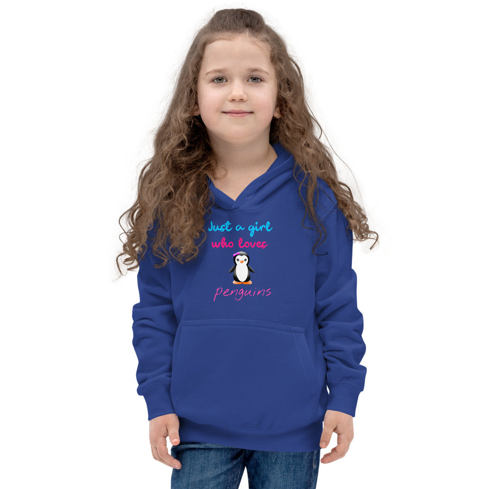 Just a girl who loves penguins Kids Hoodie, Girl Penguin Hoodie, Kids Penguin Hoodie, Penguin gift for girls, Girls Penguin Gift - Madeinsea©