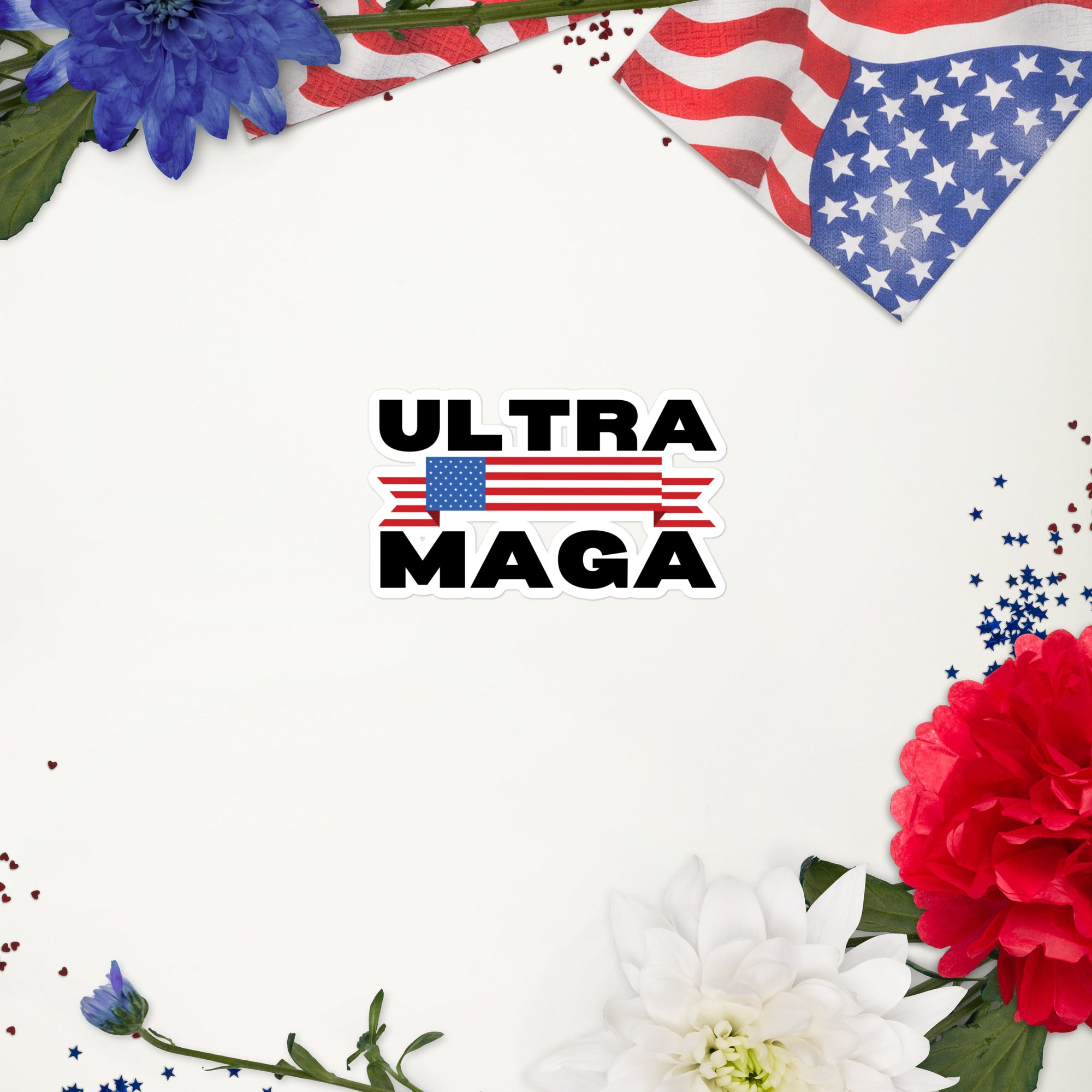 Ultra MAGA Sticker, Patriotic Gifts, Republican Stickers, Conservative Sticker, Pro Trump Republican Gift, Ultra Maga American Flag - Madeinsea©