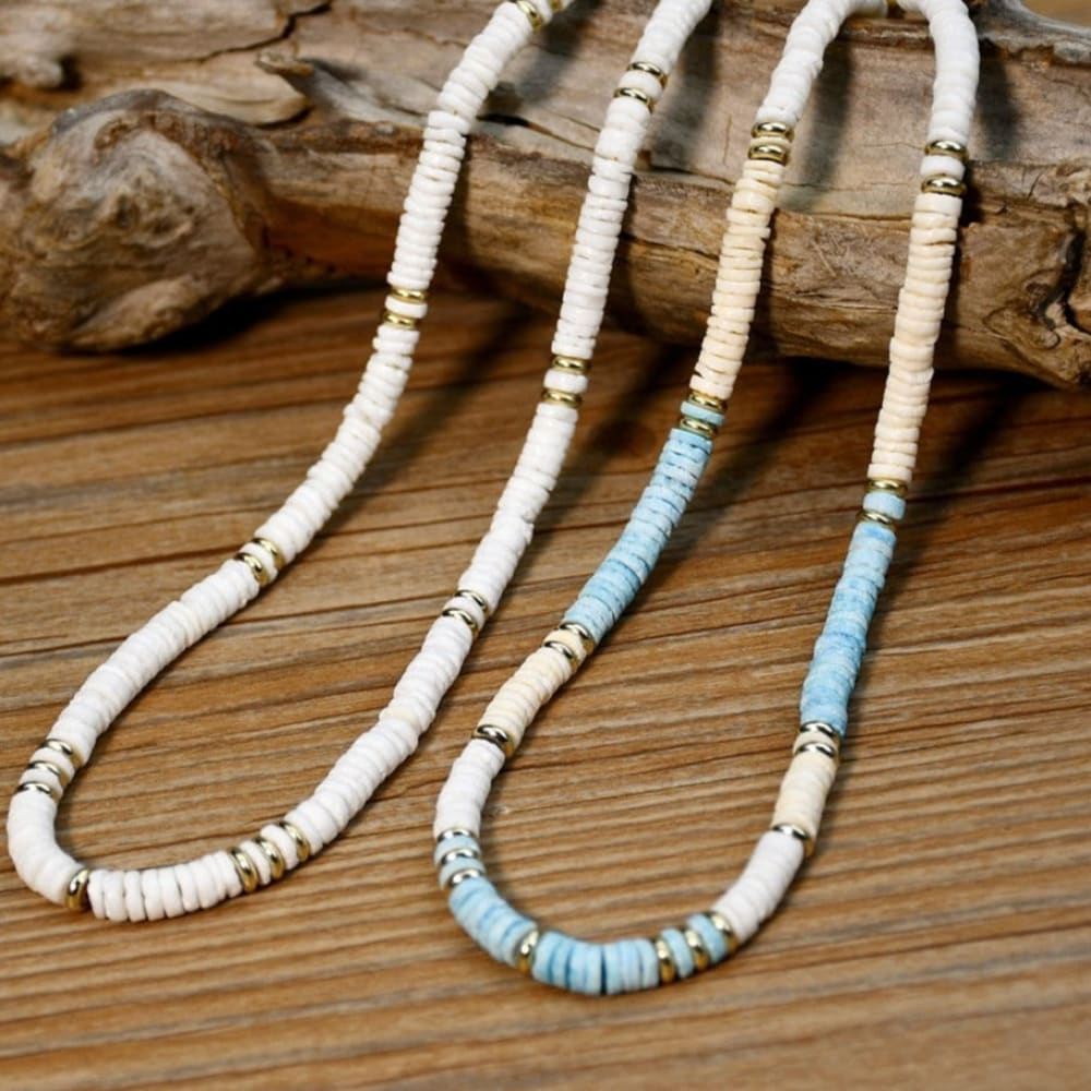 Men beaded necklace with labradorite gems and hamsa pendant - Liliya Jewelry