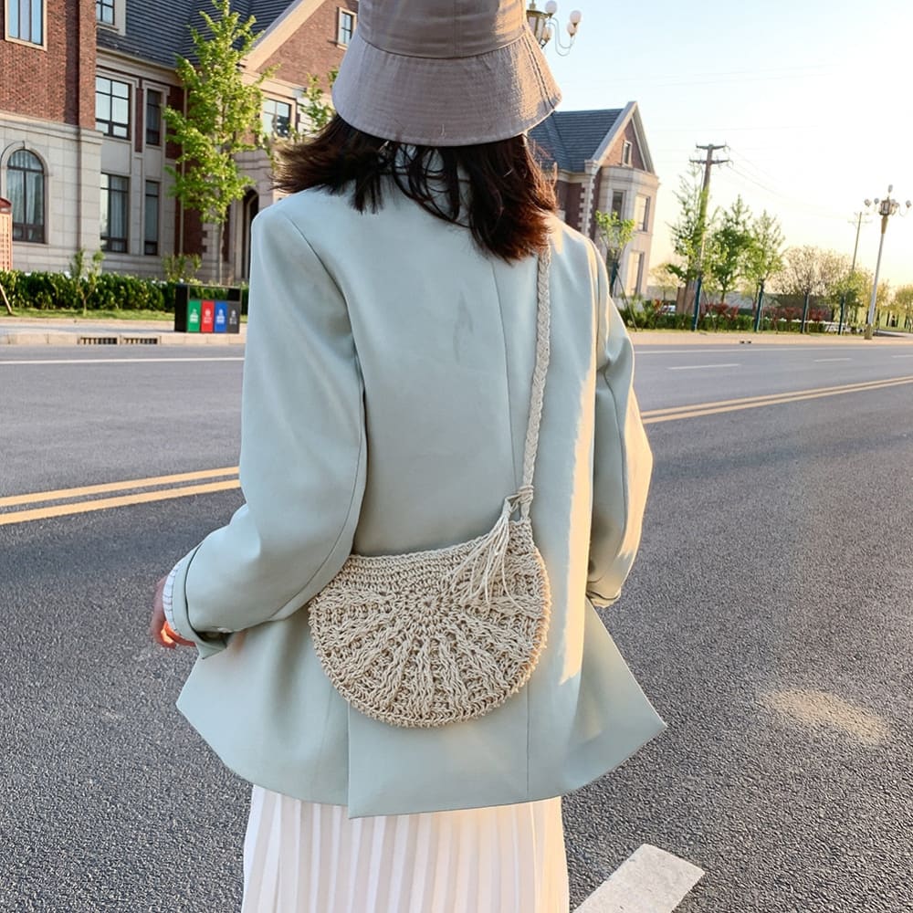 Moon Crochet Beach Crossbody Bag