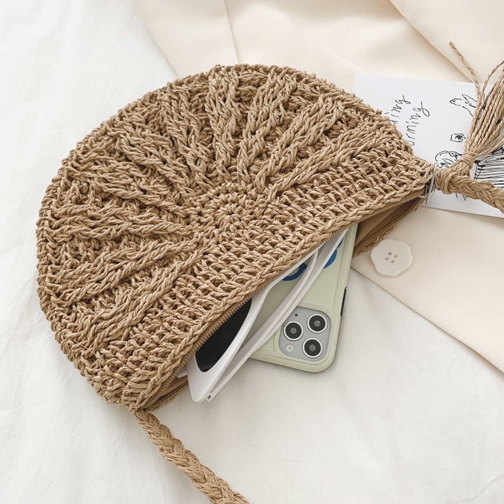 Moon Crochet Beach Crossbody Bag