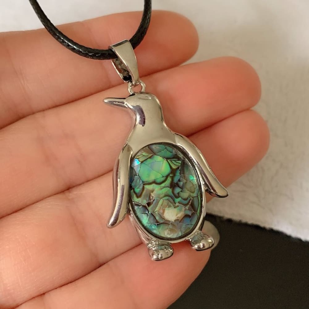 Natural Abalone Penguin Necklace