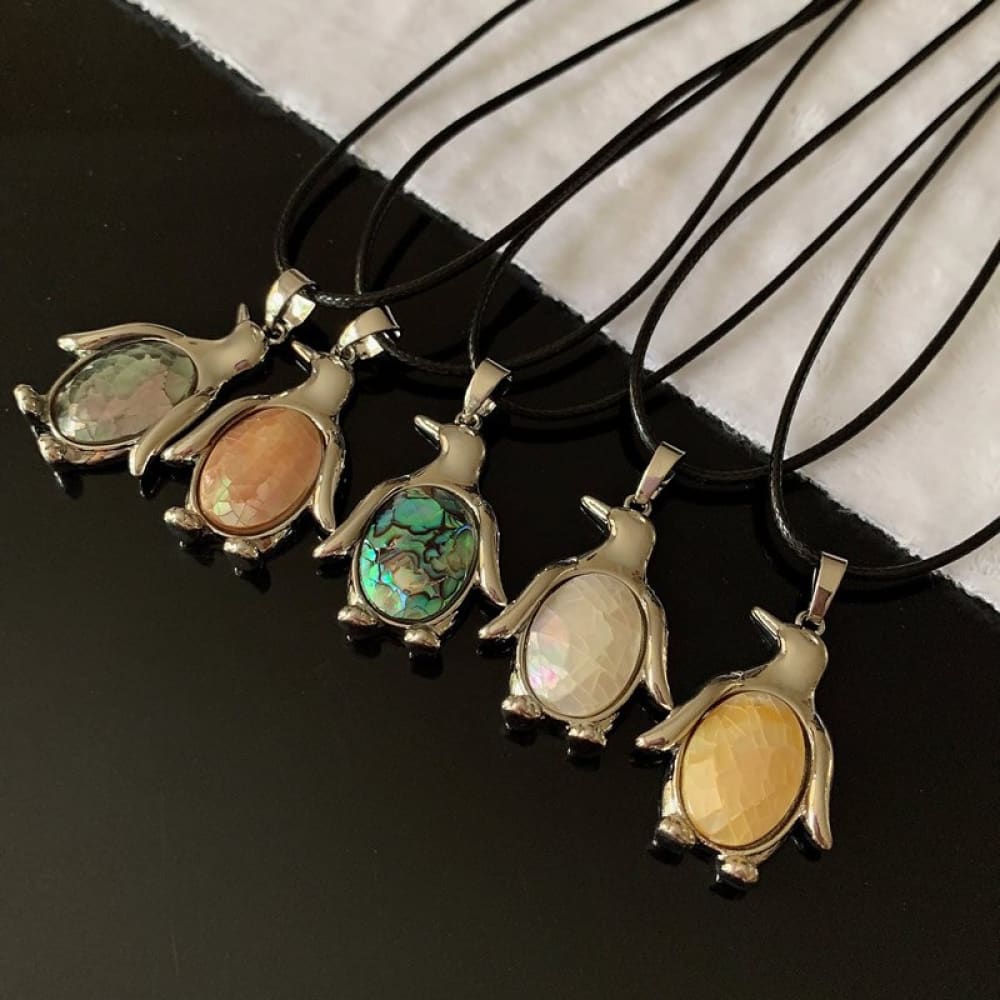 Natural Abalone Penguin Necklace