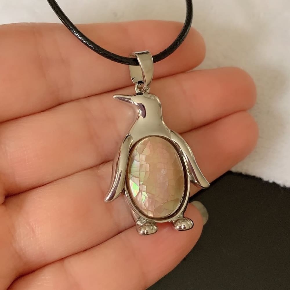 Natural Abalone Penguin Necklace