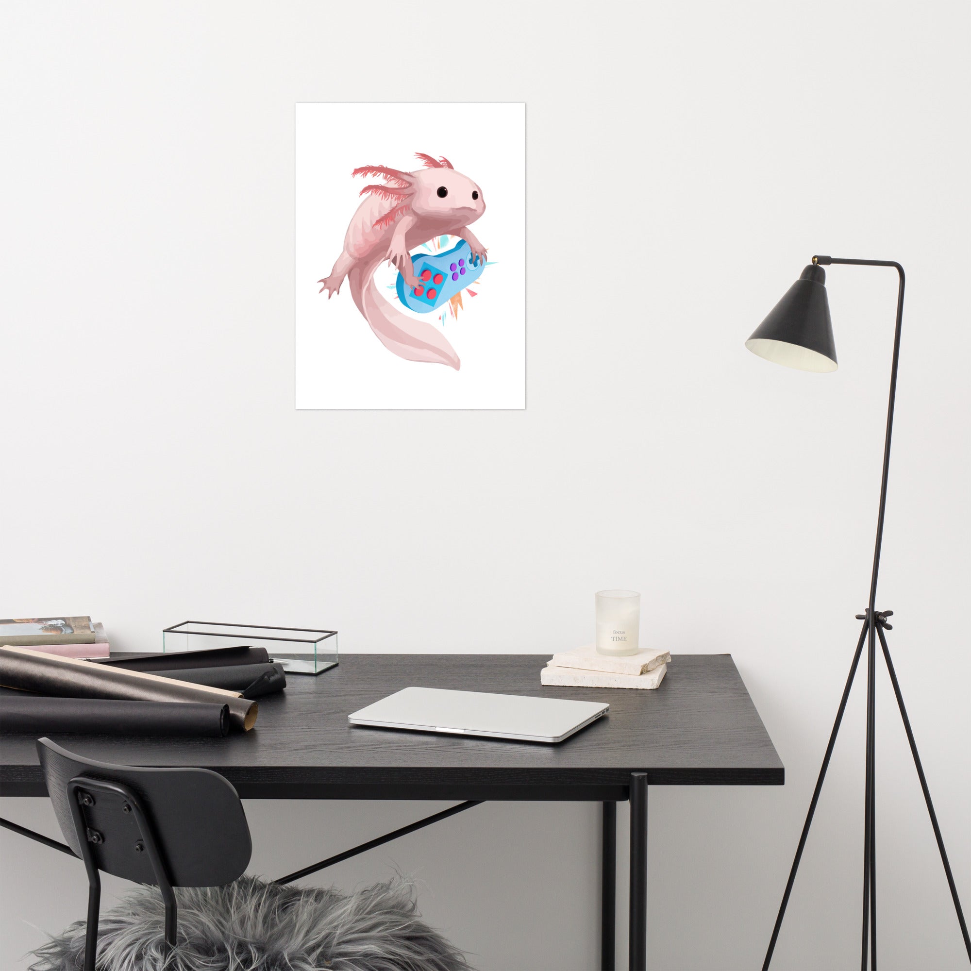 Axolotl Gaming Photo paper poster - Madeinsea©