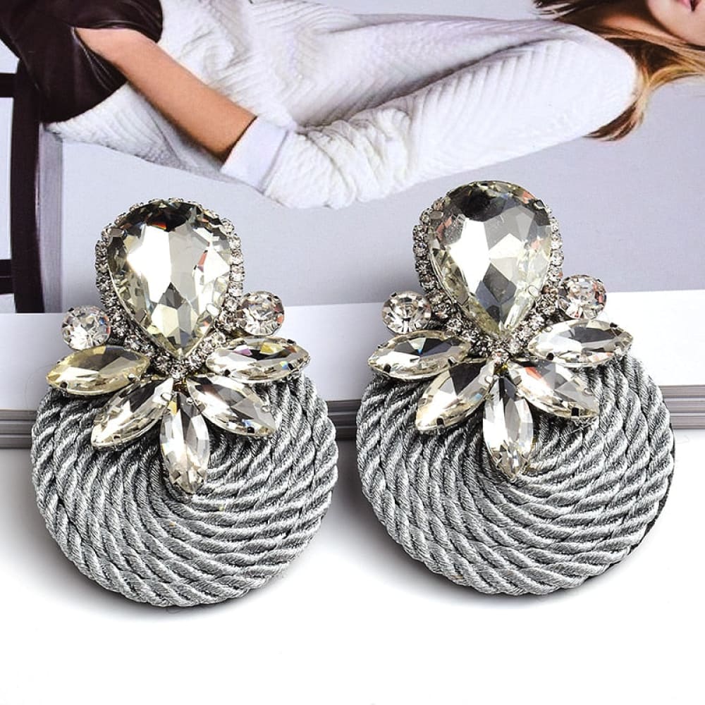 Ratan Rhinestone Beach Earrings