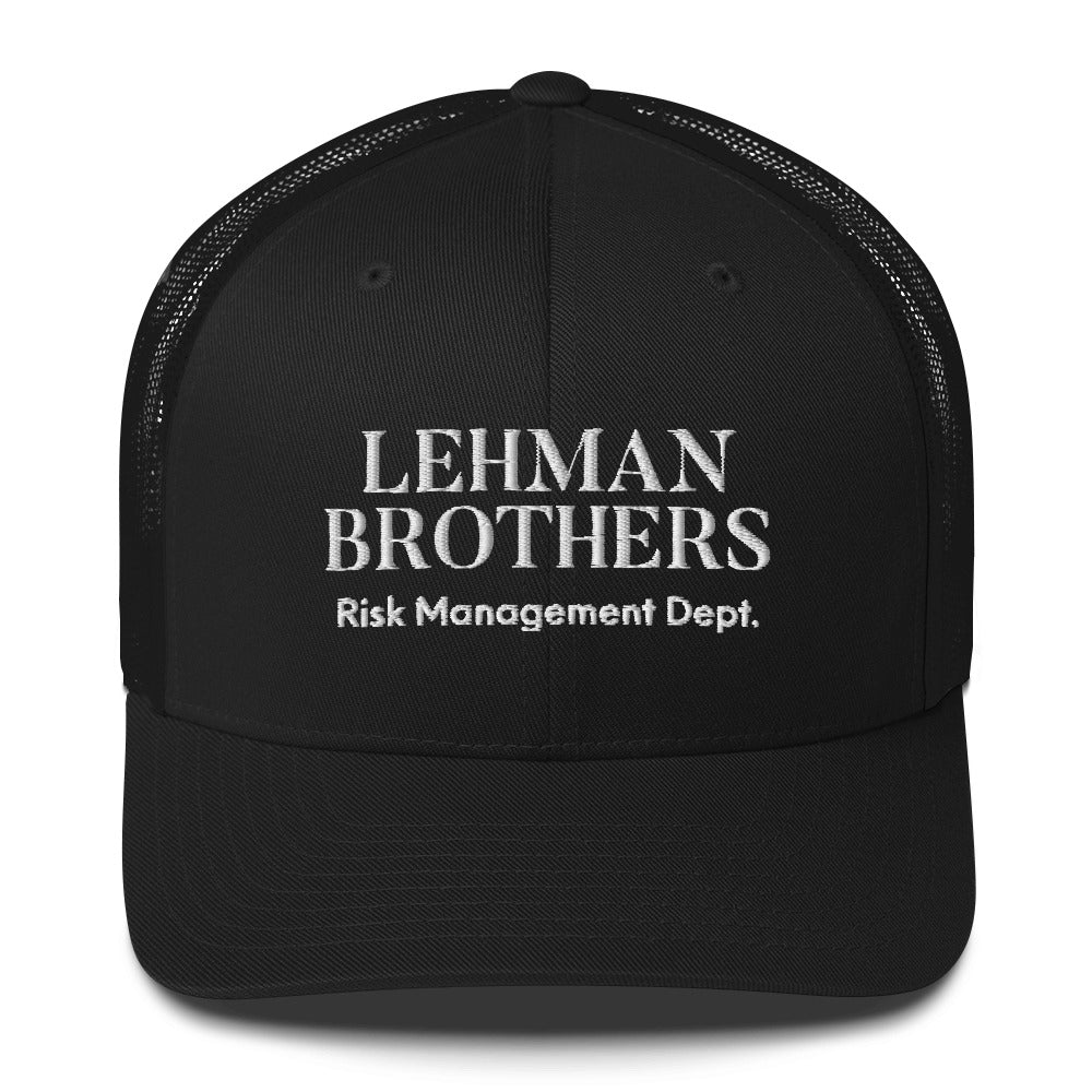 Lehman Brothers Risk Management Trucker Cap, lehman brothers hat, funny lehman brothers