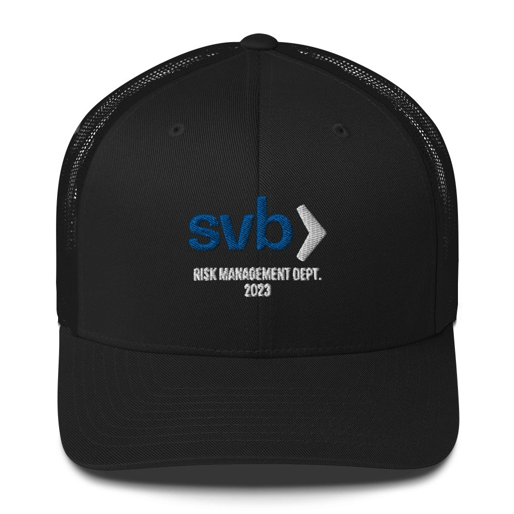 SVB Silicon Valley Bank Risk Management Hat, SVB Bank Run, Risk Management Dept 2023, Funny Stonks Dad Hat, SVB Trucker Cap, Svb Trucker Hat - Madeinsea©