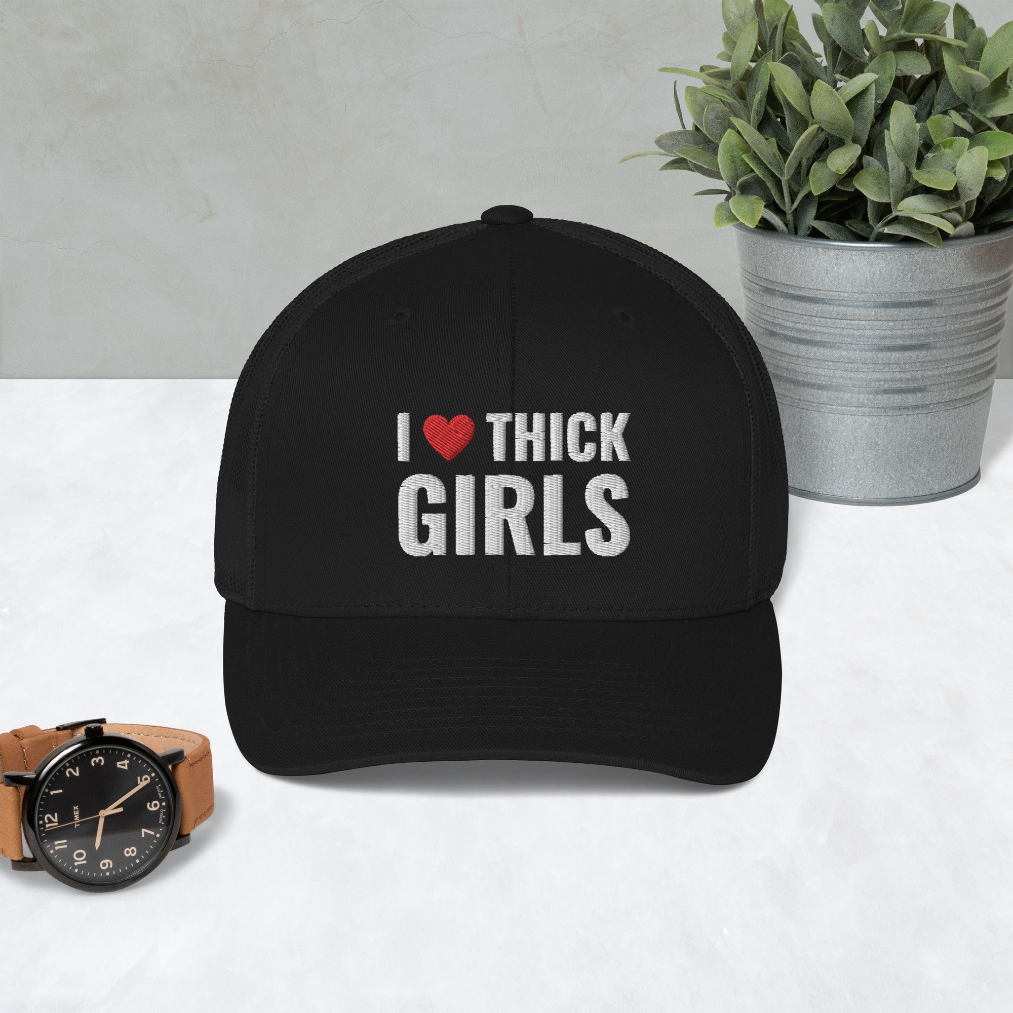 I love thick girls embroidered hat, Funny hot girls hat, hot moms baseball cap, Funny dad hat, Trucker Cap, Thick girl hat - Madeinsea©