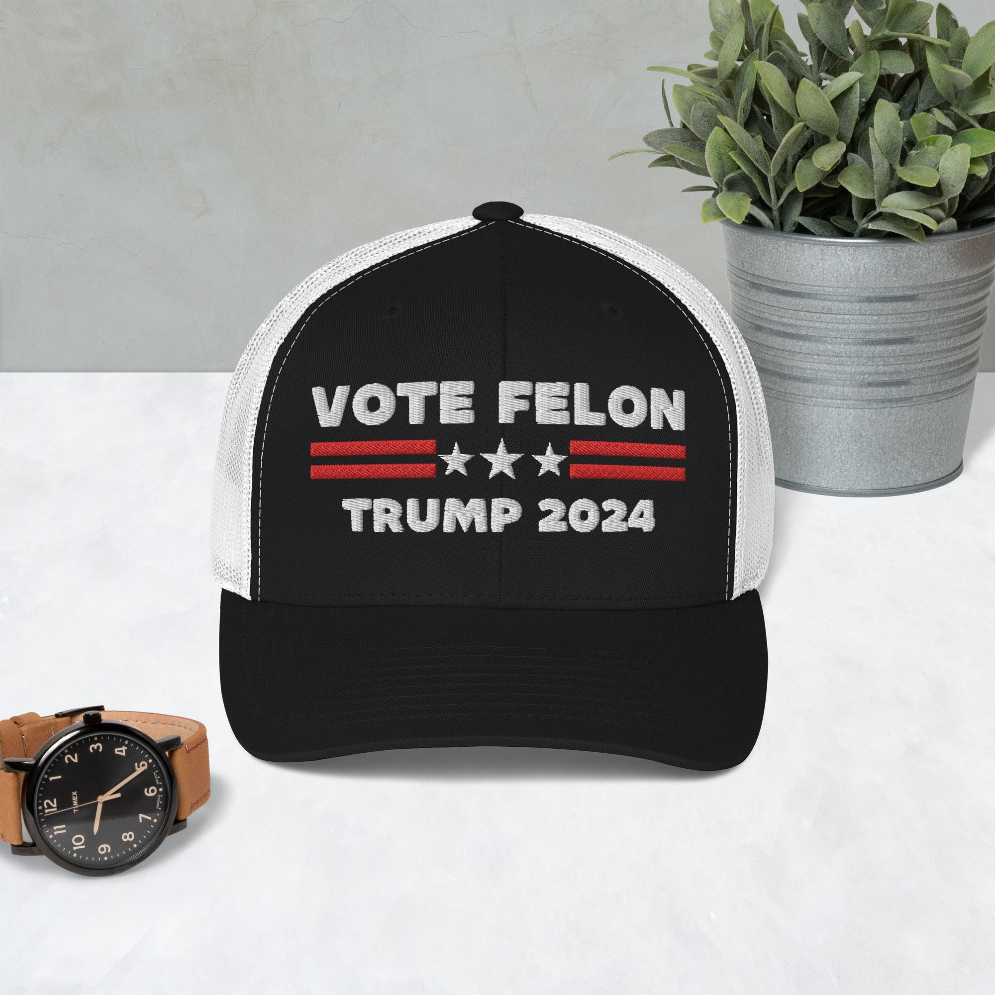Vote Felon 2024, Presidente condenado, Sombrero Trump 2024, Regalo republicano, Sombreros electorales, Gorra republicana, Sombreros políticos, Sombrero de papá divertido