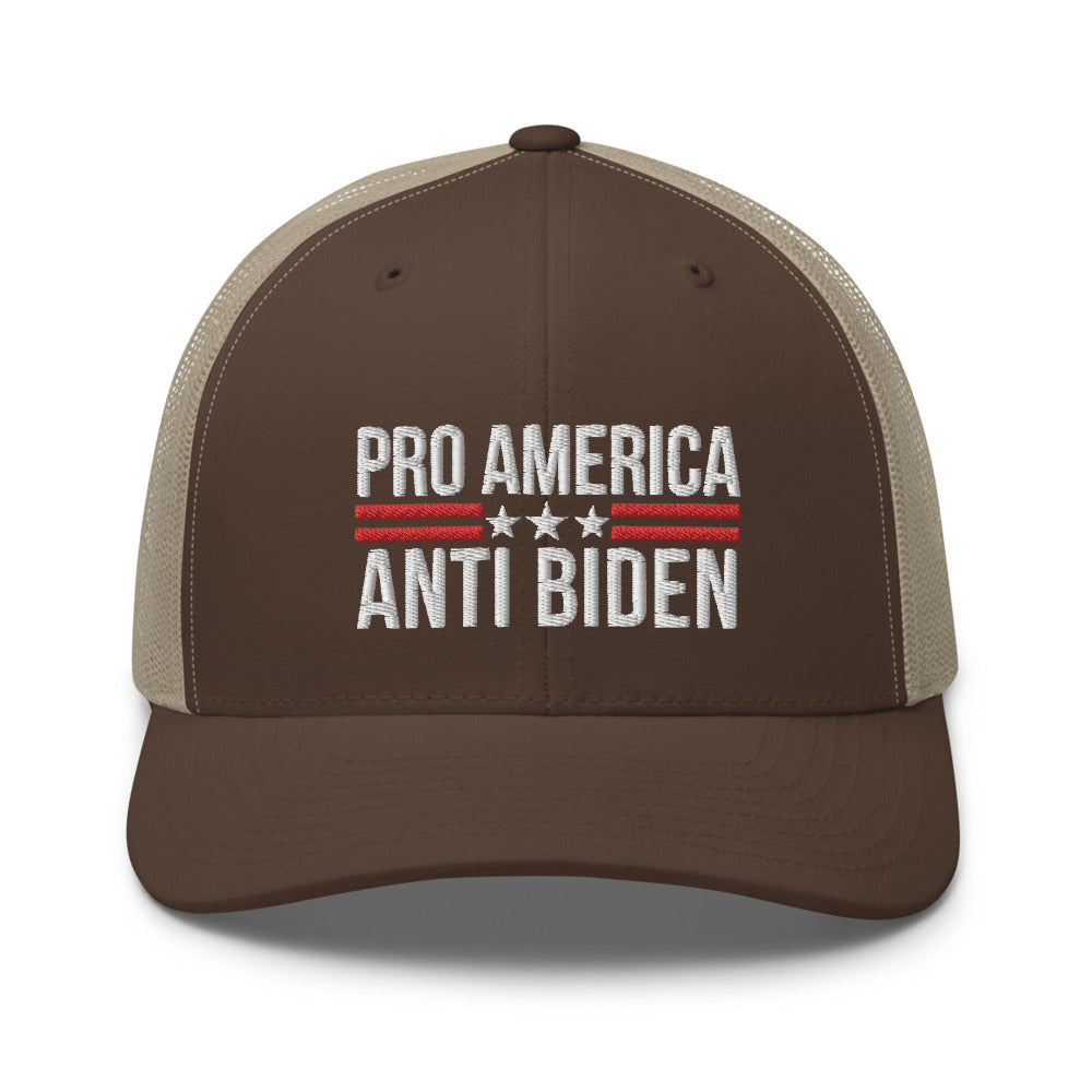 Pro America Anti Biden Trucker Cap, Pro America Anti Biden cap, Impeach Biden Hat, Anti Biden Hat, Anti Biden Cap, pro-america anti-biden