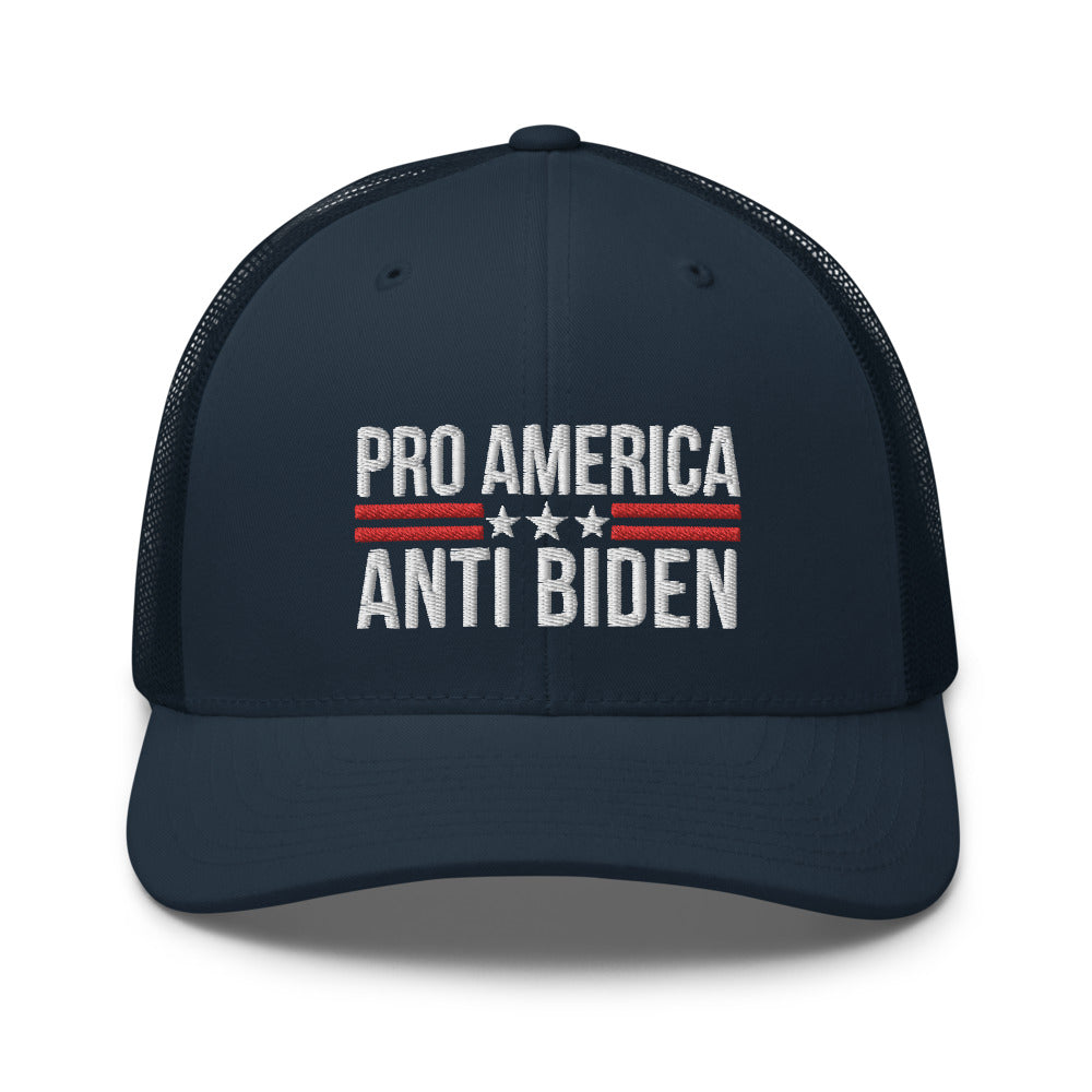 Gorra de camionero Pro America Anti Biden, gorra Pro America Anti Biden, sombrero Impeach Biden, sombrero Anti Biden, gorra Anti Biden, anti-biden pro-américa