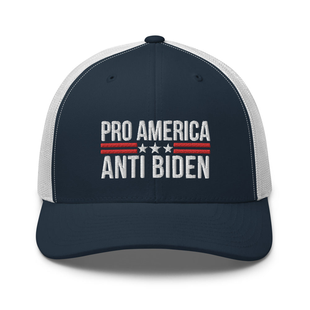 Gorra de camionero Pro America Anti Biden, gorra Pro America Anti Biden, sombrero Impeach Biden, sombrero Anti Biden, gorra Anti Biden, anti-biden pro-américa