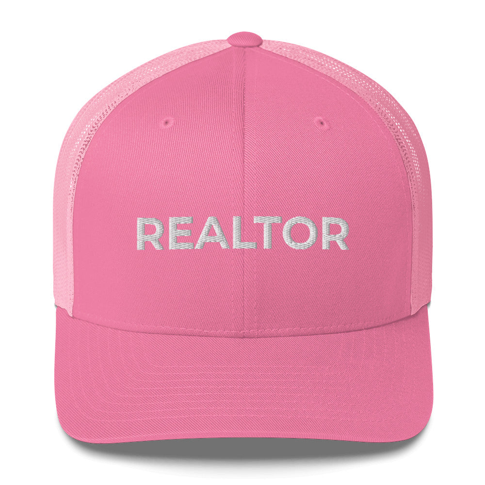 REALTOR hat, embroidered, gender neutral, simple, plain, minimal, real estate agent hat, hustler, house, entrepreneur, Realtor Trucker Cap - Madeinsea©