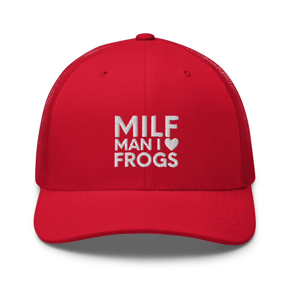 MILF Trucker Cap, Man I Love Frogs Hat, Funny Saying Frog, Funny Animal Hat, Funny Frog Hat, I Love Frogs Hat, MILF cap, Frogs cap, Funny - Madeinsea©