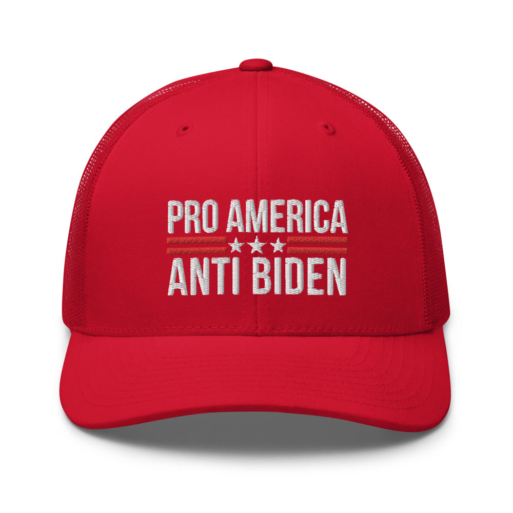 Pro America Anti Biden Trucker Cap, Pro America Anti Biden cap, Impeach Biden Hat, Anti Biden Hat, Anti Biden Cap, pro-america anti-biden