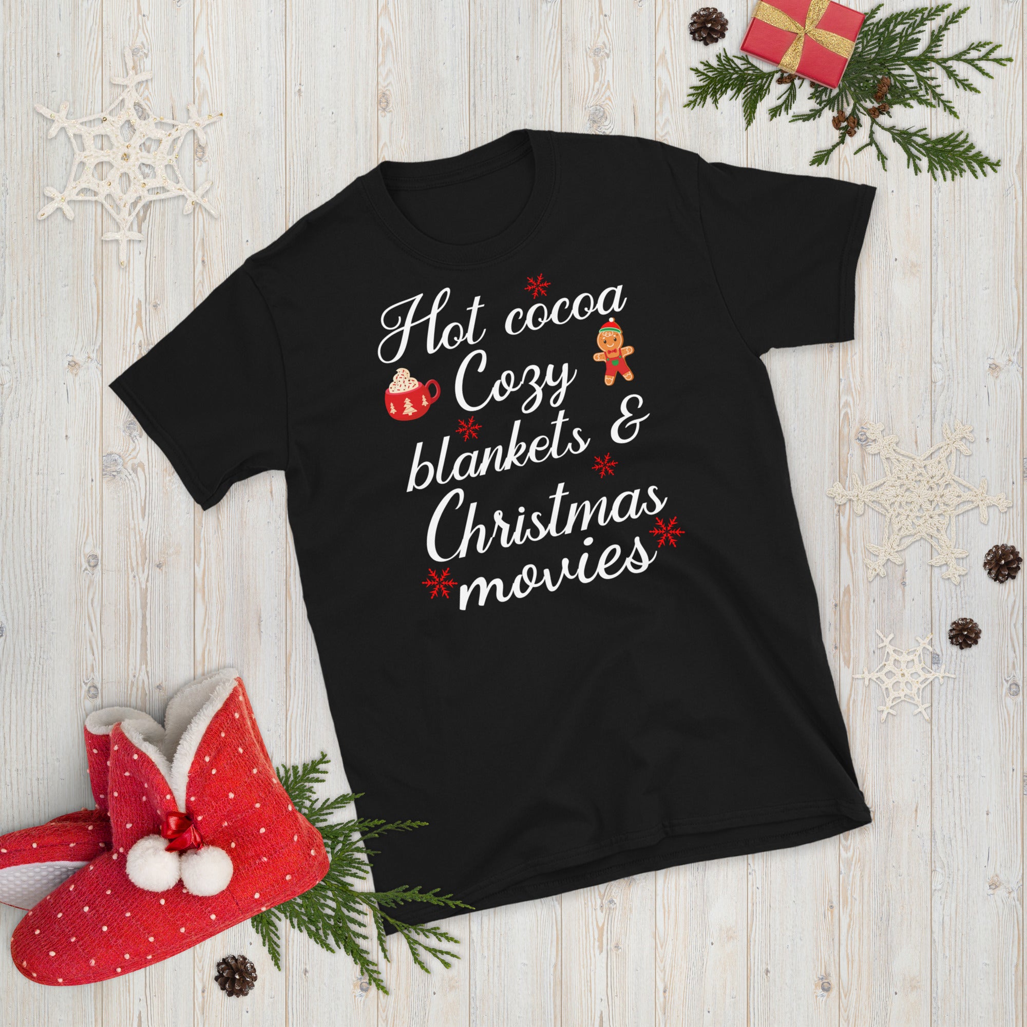 Christmas Shirt, Hot Cocoa Cozy Blankets Christmas Movies, Winter Shirt, Holiday Tee, Cocoa T Shirt, Xmas Cozy Shirt, Merry Christmas Tee