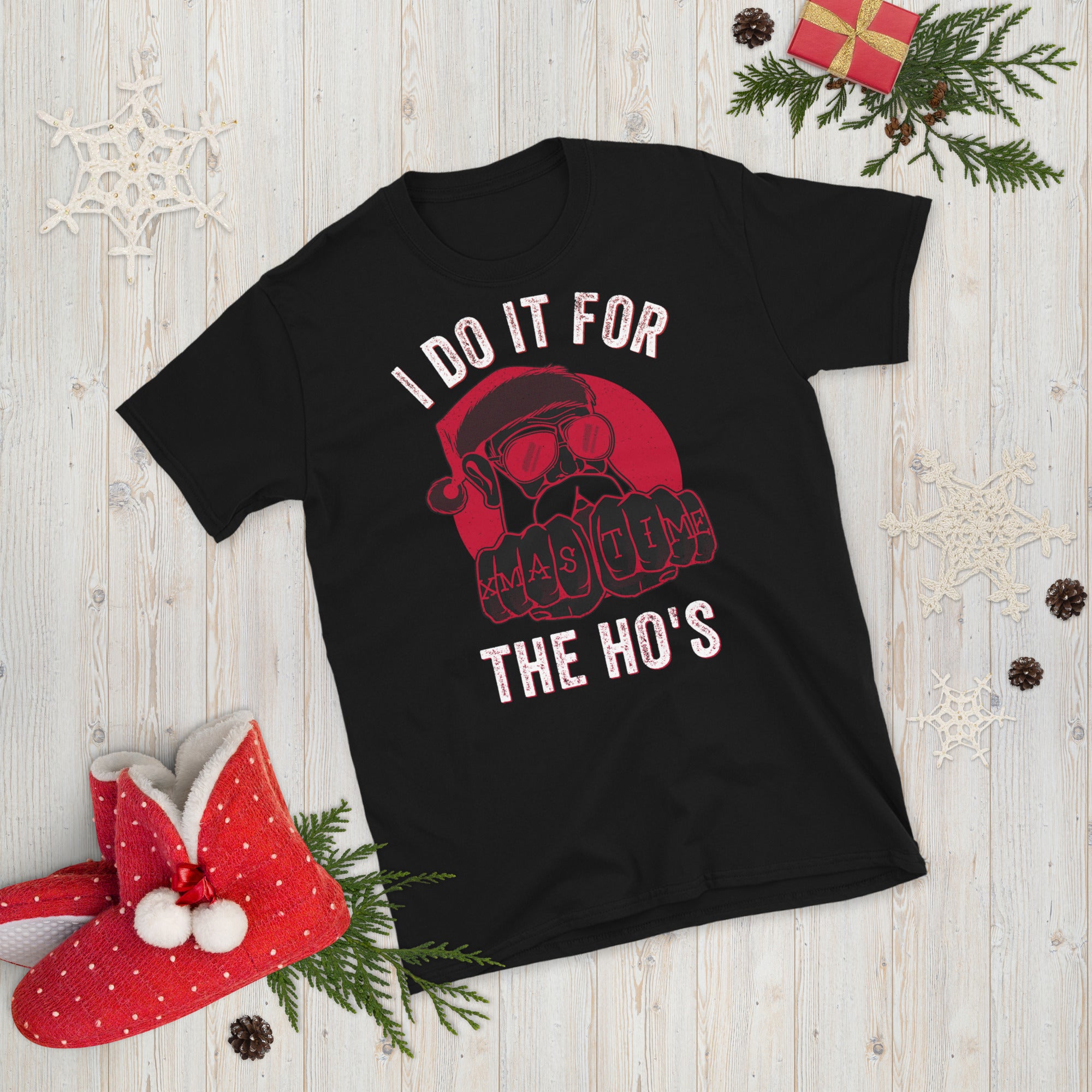 Lo hago por la camisa Hos, camisa de Navidad grosera, camisa de cara de Santa, camisa de cara de Santa, camisa de Navidad grosera, regalos de Navidad ofensivos, Navidad de broma