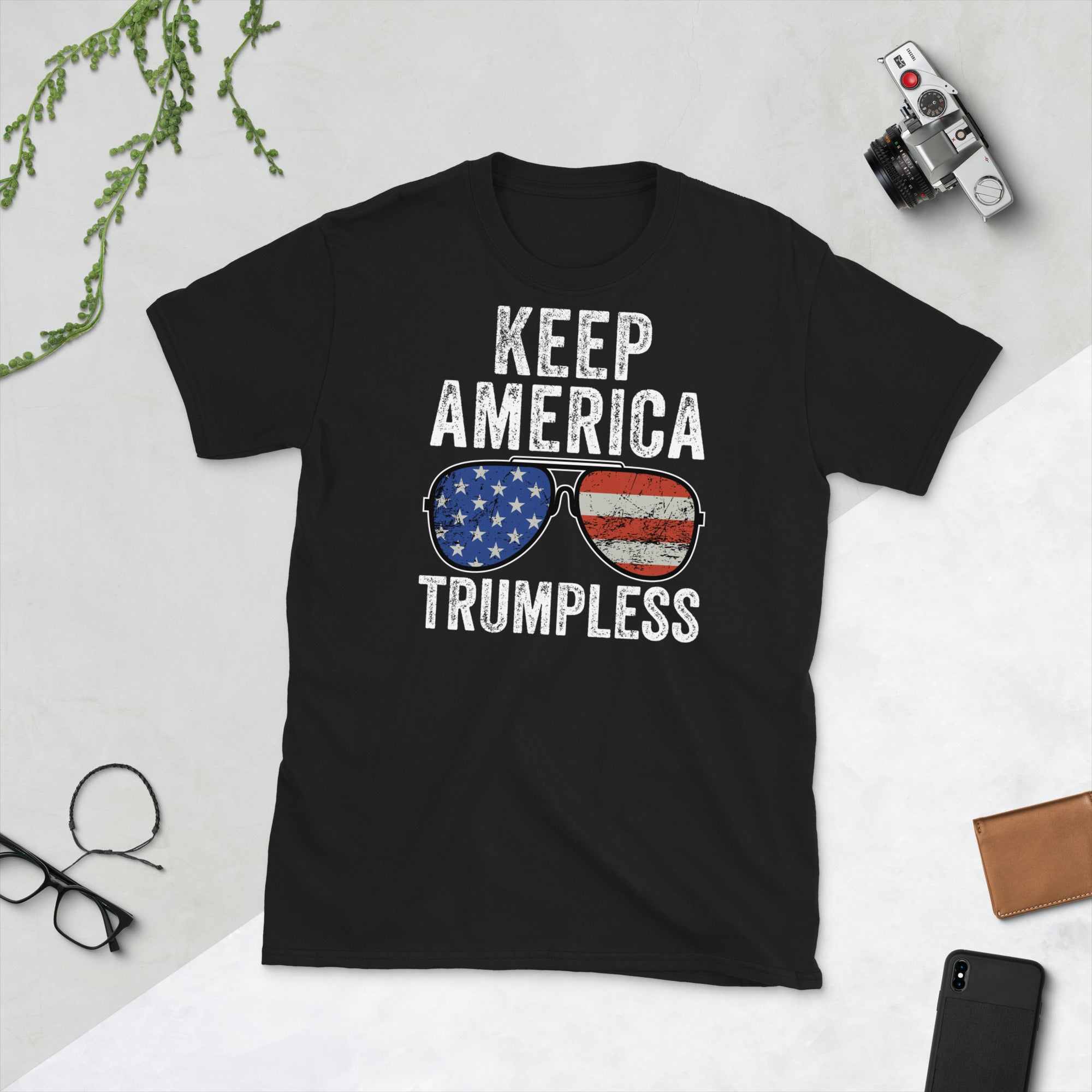 Keep America Trumpless Shirt, Keep America Trumpless US Flag T Shirt, Anti Trump Shirt, Vintage Distressed American Flag T Shirt - Madeinsea©