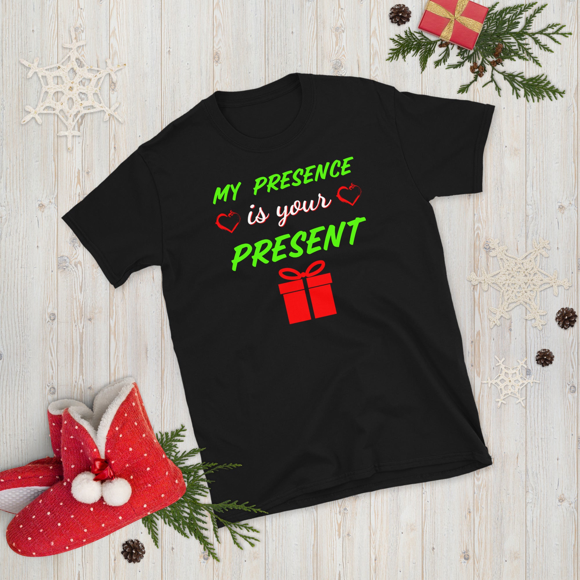 My Presence Is Your Present, Christmas Holiday Shirt, Funny Christmas Shirt, Christmas Shirts, Christmas Gifts For Couples, Xmas Shirts - Madeinsea©