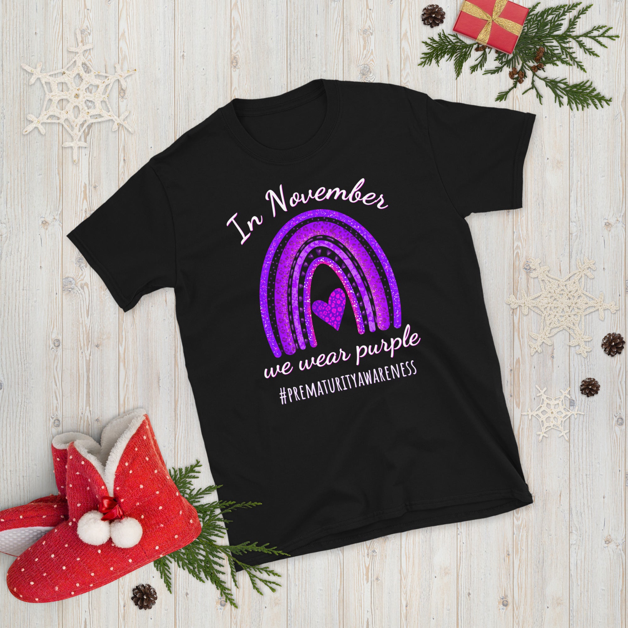 Prematurity Awareness Rainbow Shirt, Premature Day Shirt, Nicu Staff Tee, Nicu Awareness, Preemie Mom Shirt, In November we wear purple - Madeinsea©