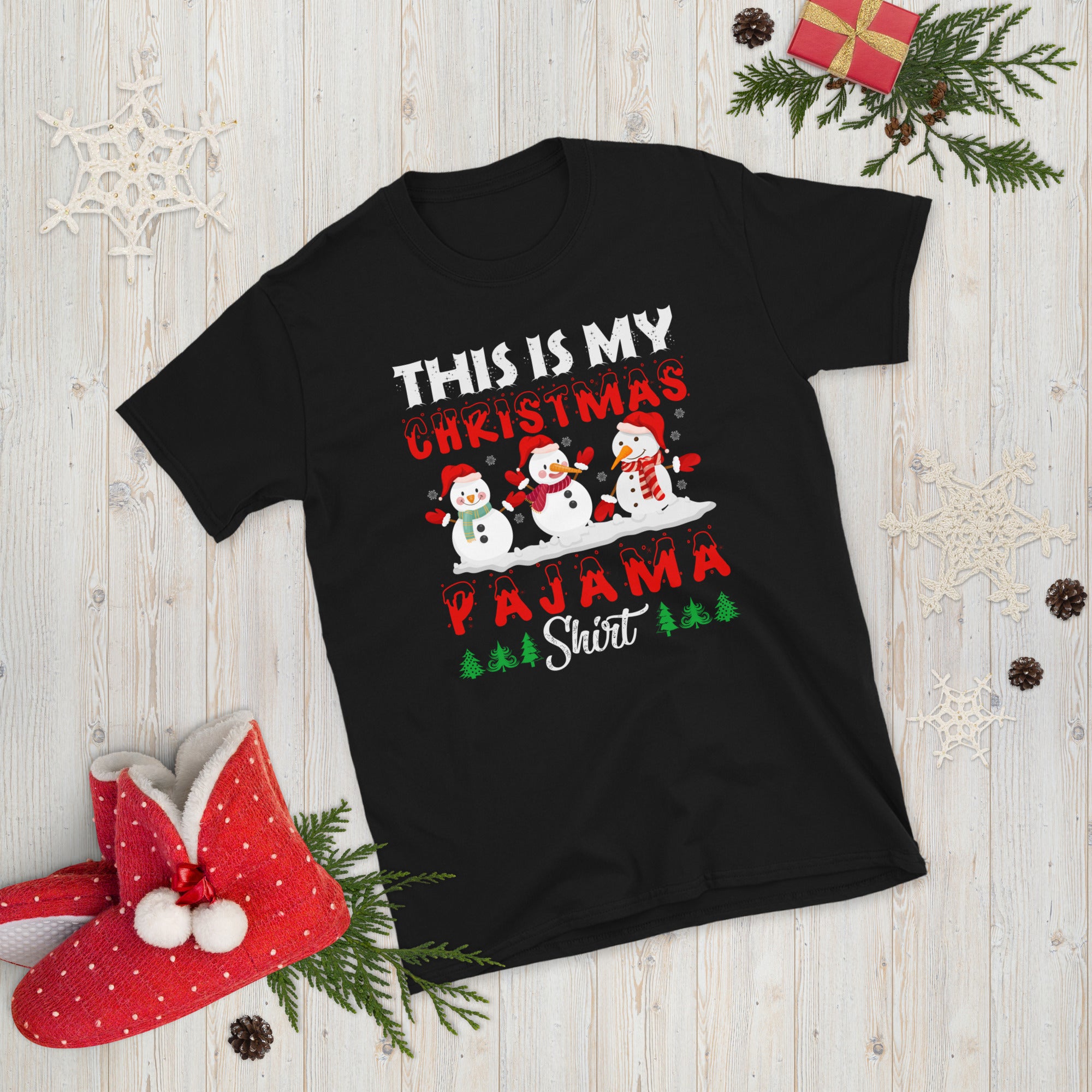 This Is My Christmas Pajama Shirt, Christmas Matching Shirt, Snowman Pajama T Shirt, Cute Snowman Shirt, Family Christmas Pajamas - Madeinsea©