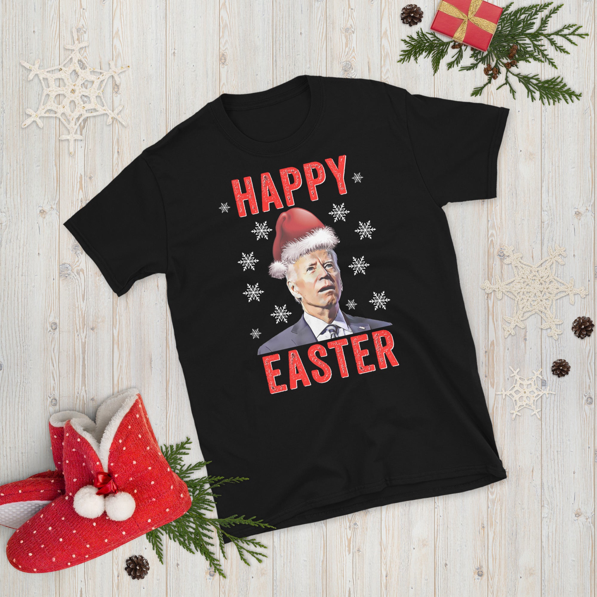 Funny Joe Biden Christmas Shirt, FJB Xmas T Shirt, Confused Biden Christmas Gift, Happy Easter Christmas Shirt, Biden Ugly Sweater, Xmas Tee - Madeinsea©