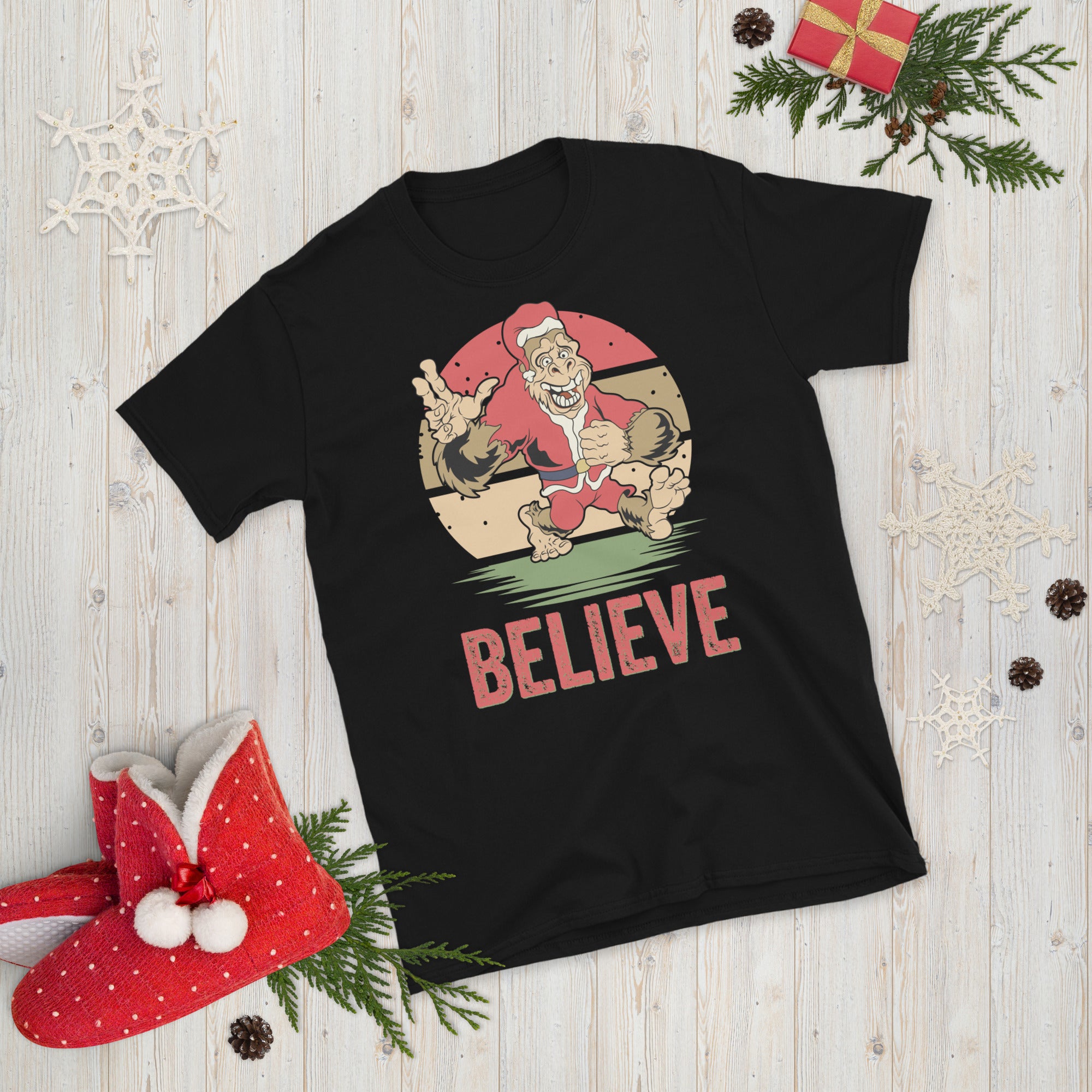 Believe Bigfoot Shirt, Christmas Shirt, Christmas Bigfoot Shirt, Sasquatch Santa Shirt, Bigfoot Xmas T Shirt, Bigfoot Lover Christmas Gift - Madeinsea©