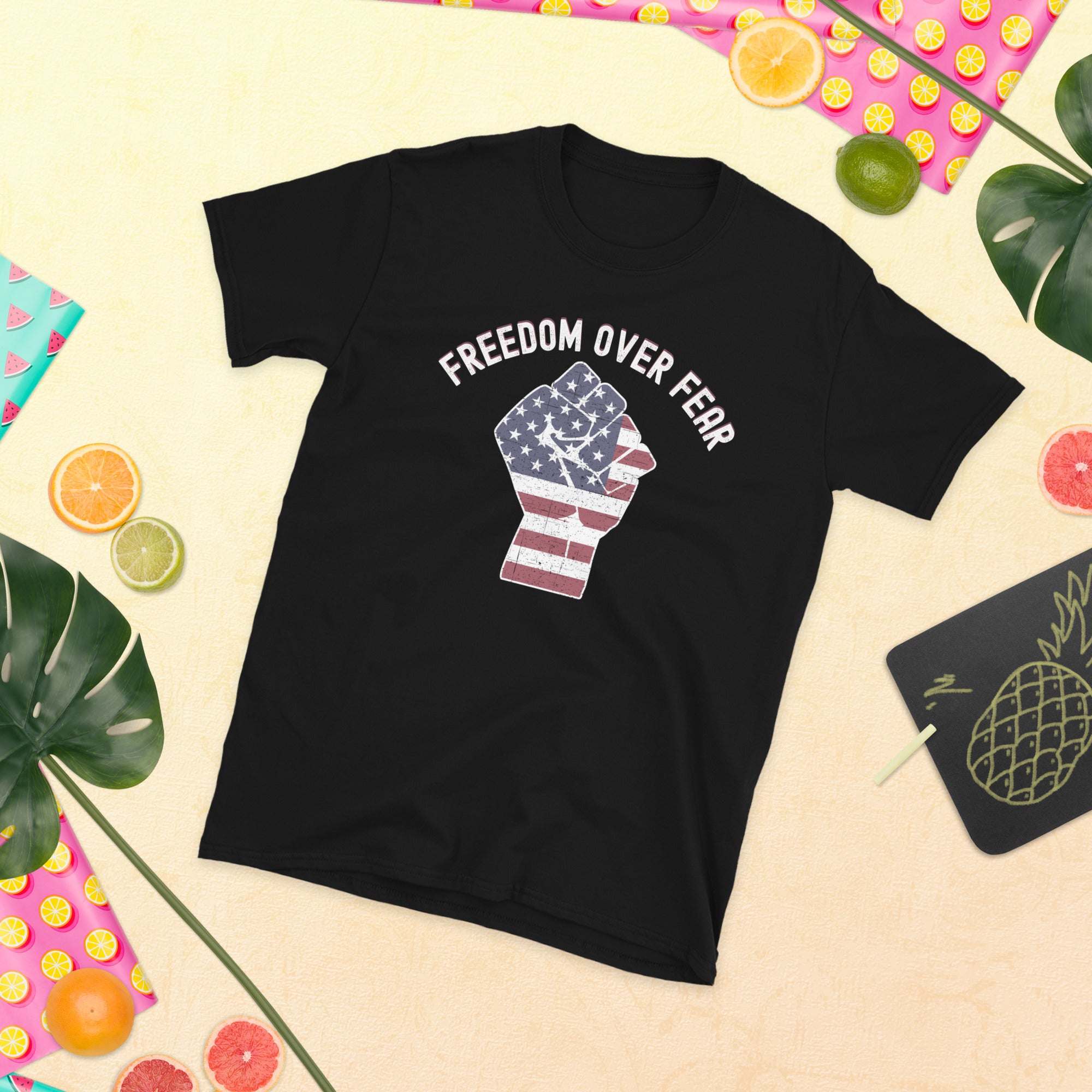 Freedom Over Fear Shirt, Freedom T-Shirt, Motivational Shirt, USA American Flag, American Veteran Shirt, Independence Day, Patriotic Tee - Madeinsea©