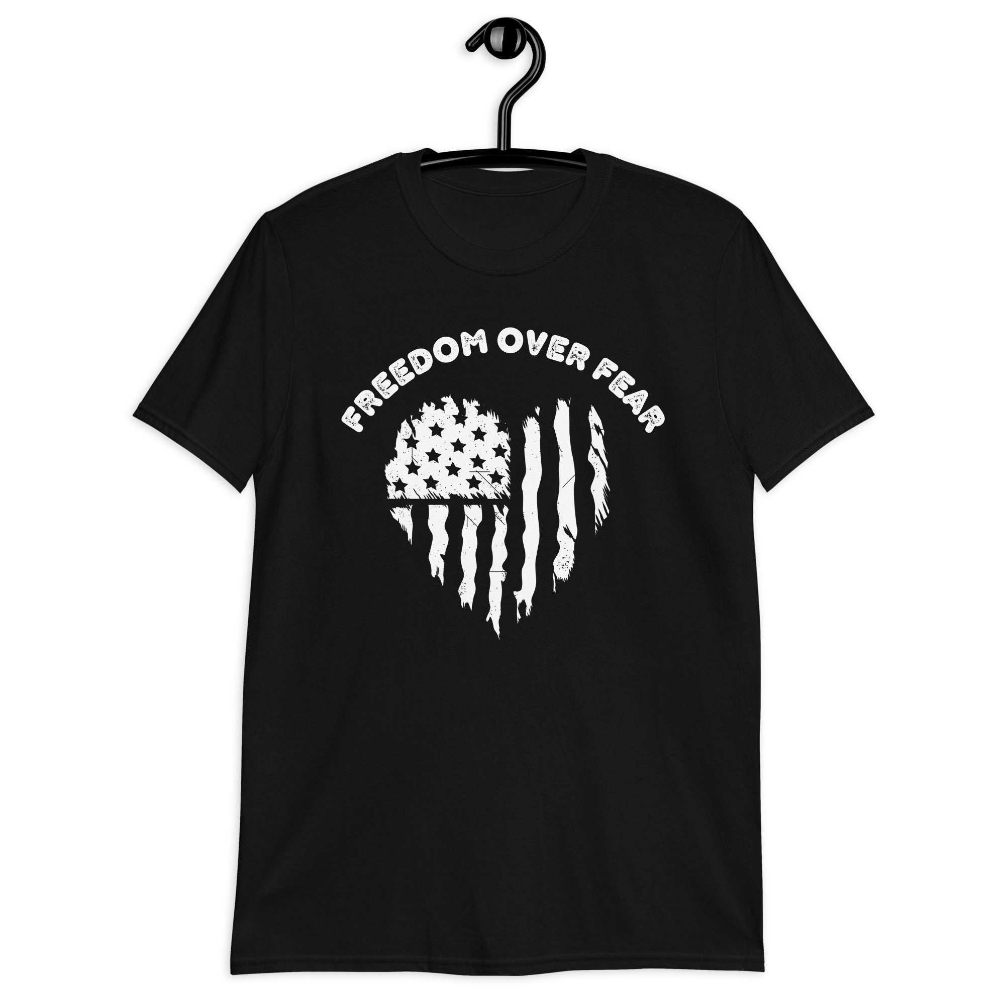 Freedom Over Fear Shirt, Freedom T-Shirt, Motivational Shirt, American Veteran Shirt, Independence Day, Patriot Tee, USA American Flag Heart - Madeinsea©