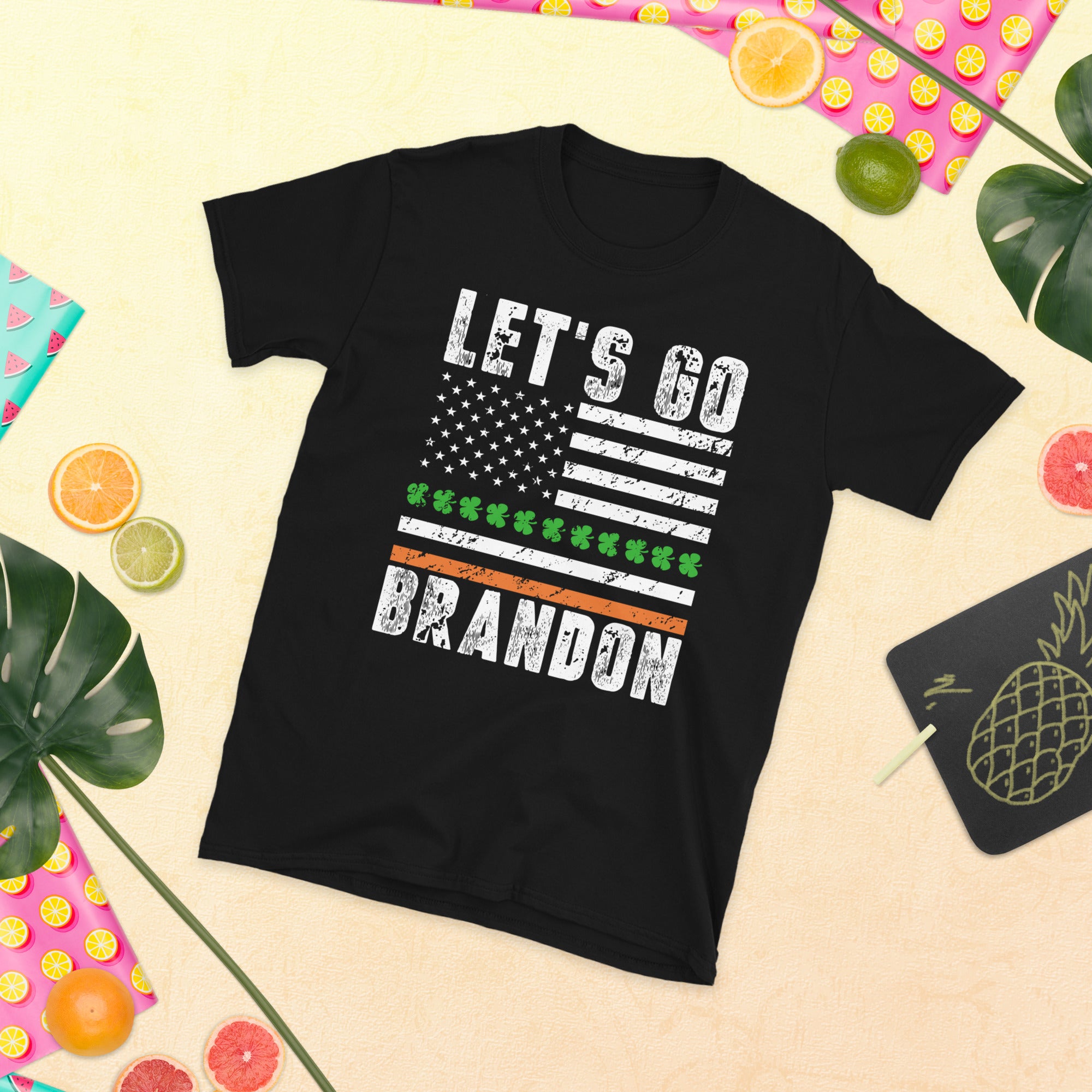 Lets Go Brandon St Patricks Shirt, Funny St Patricks Day Shirt, Irish American Flag, Shamrock T-Shirt, Lucky Irish, Anti Biden Gift Shirt - Madeinsea©