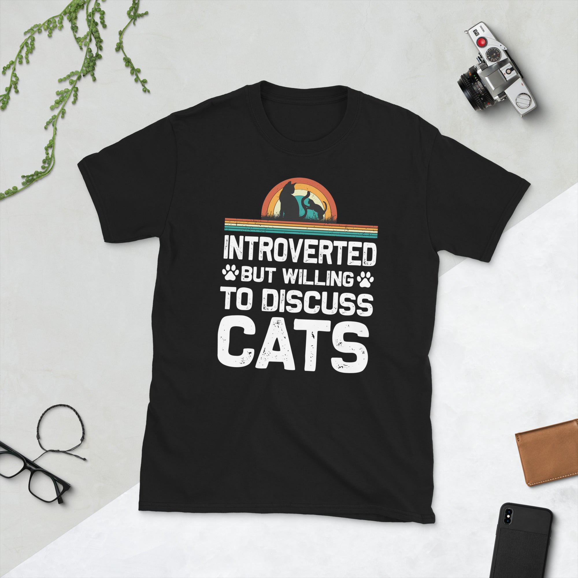 Introverted But Willing To Discuss Cats T-Shirt, Cat Lover Shirt, Cat Owner Gift, Introvert Shirt, Cute Cats Tshirt, Funny Introvert Cat Tee