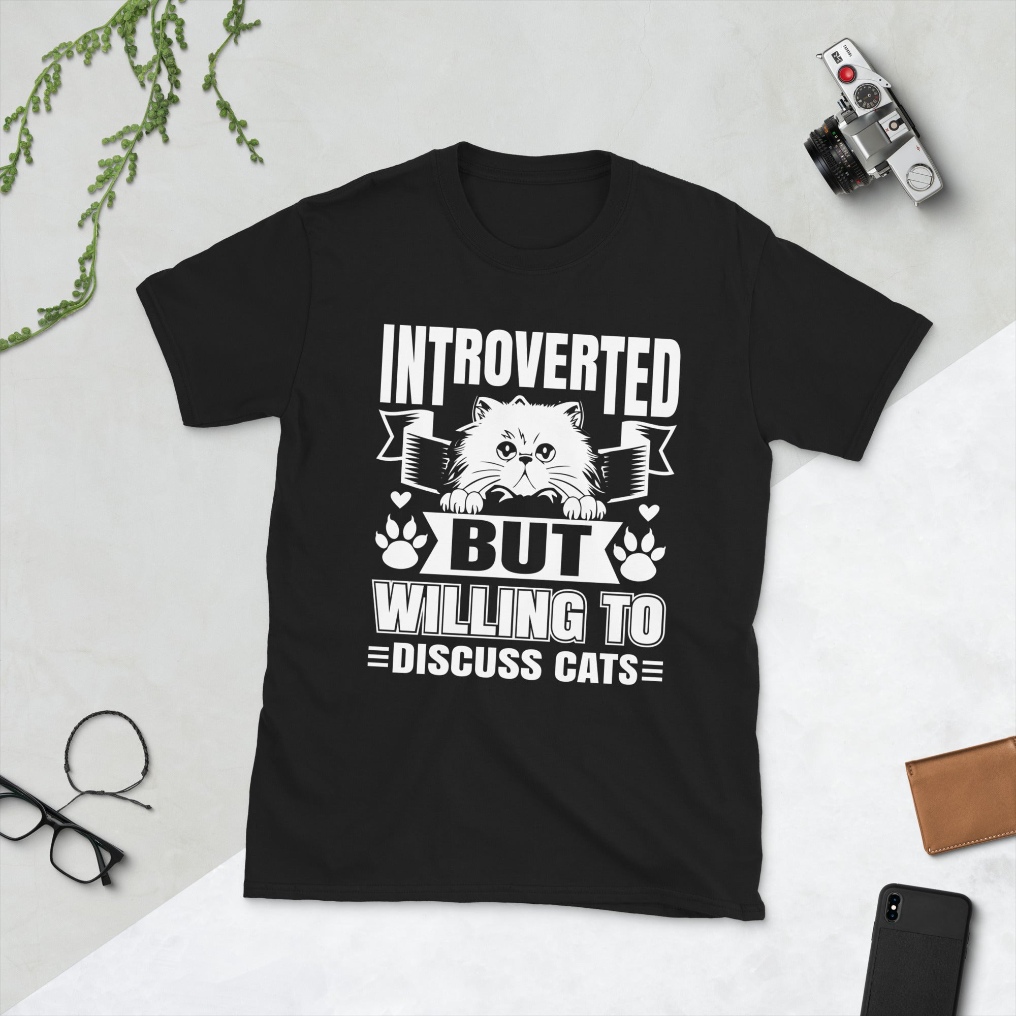 Introvertido pero dispuesto a discutir gatos camisa gato amante camisa gato dueño regalo introvertido camisa divertida introvertida gato dueño camisa divertida gatito camiseta