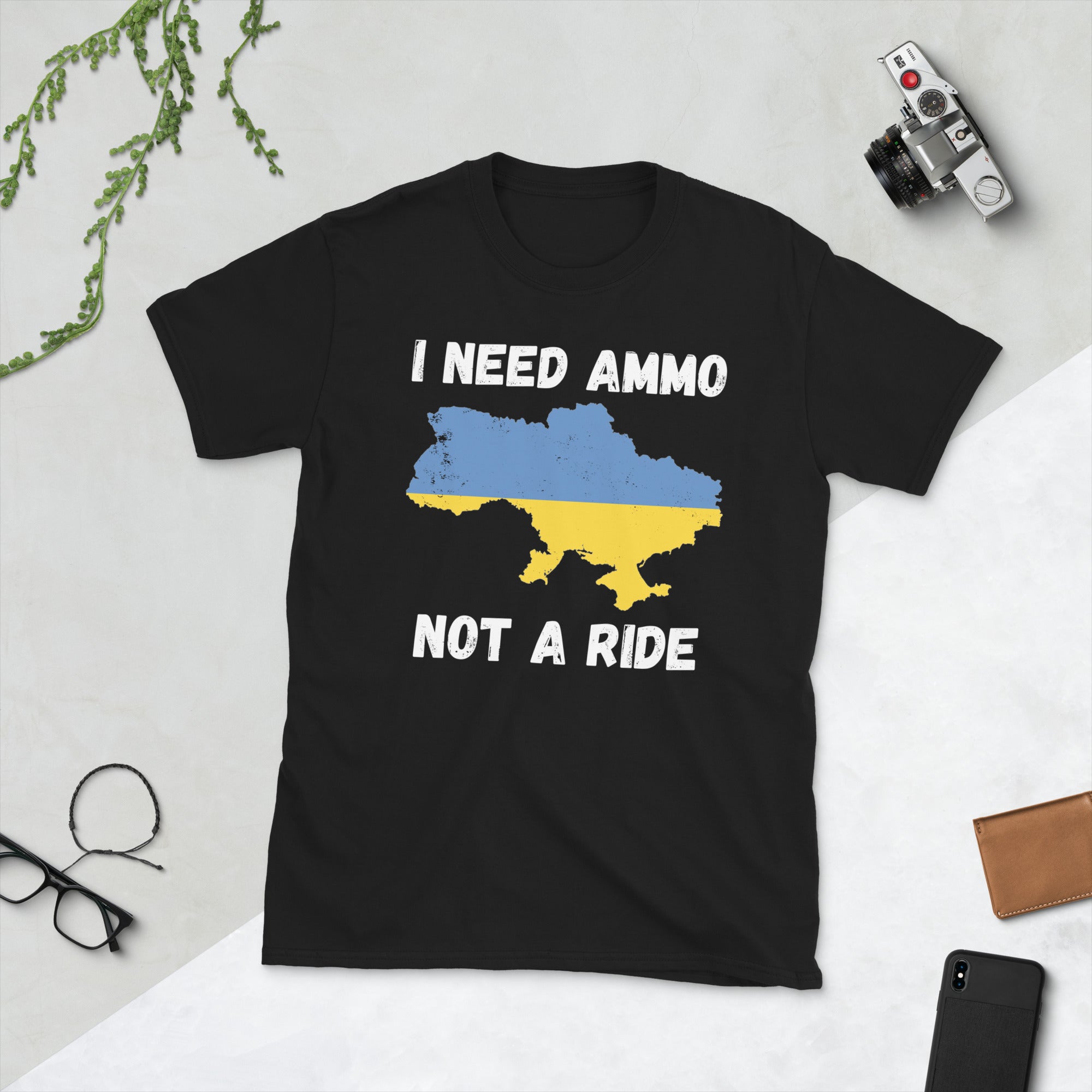 I Need Ammo Not A Ride T-Shirt, President Volodymyr Zelensky Shirt, Ukraine Shirt, Support Ukraine Shirt, Stand with Ukraine, Puck Futin Tee