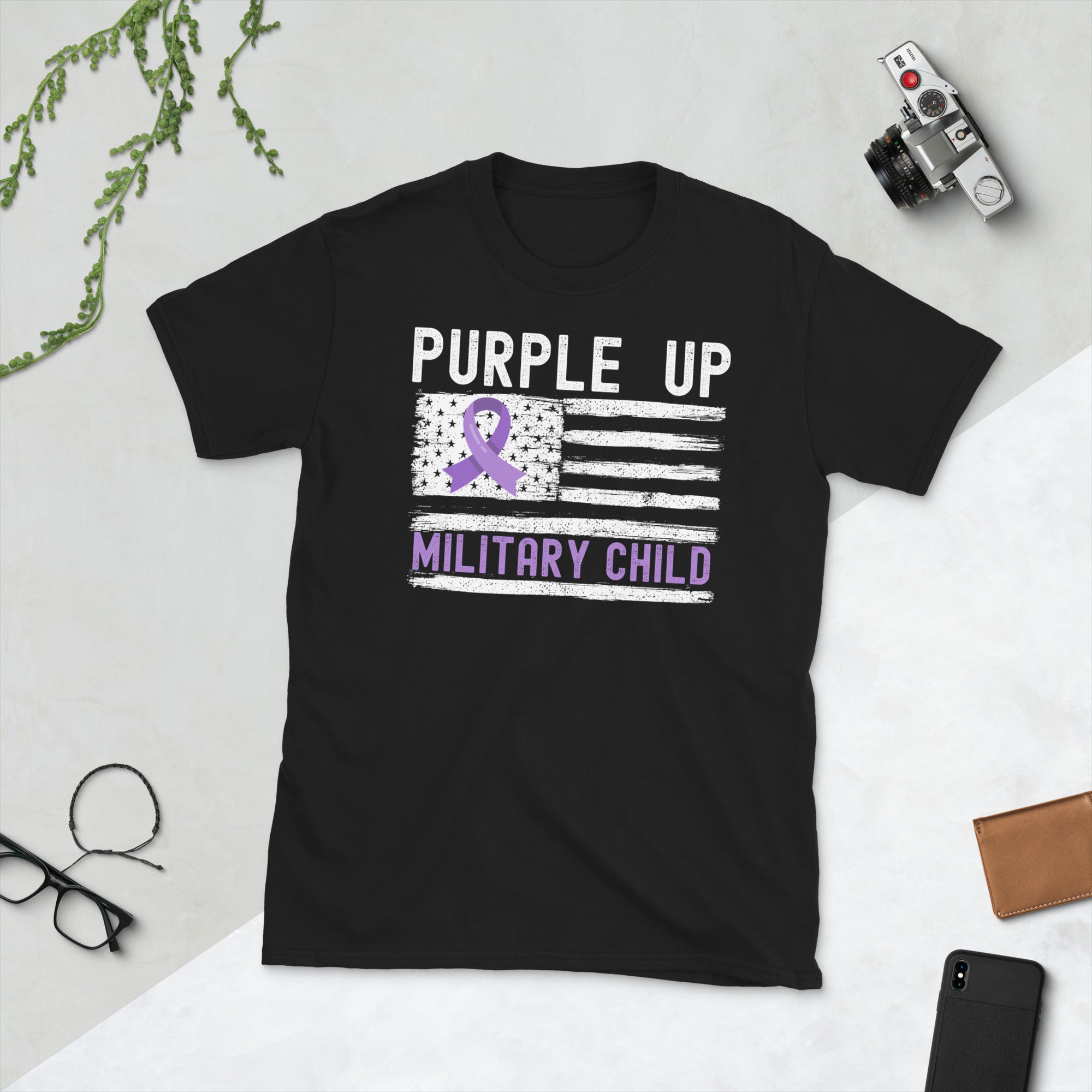 Purple Up For Military Kids, Military Child Month Shirt, Military Kids Month Shirt, Purple Ribbon, American Flag Shirt, Military Child Shirt - Madeinsea©